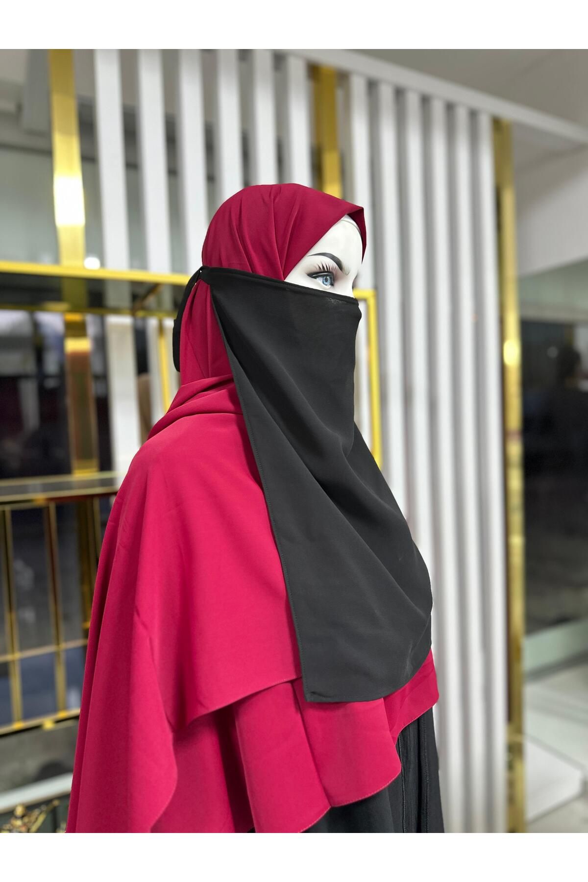erasra class iç peçe dikdörtgen ,hijab.nikap siyah renk
