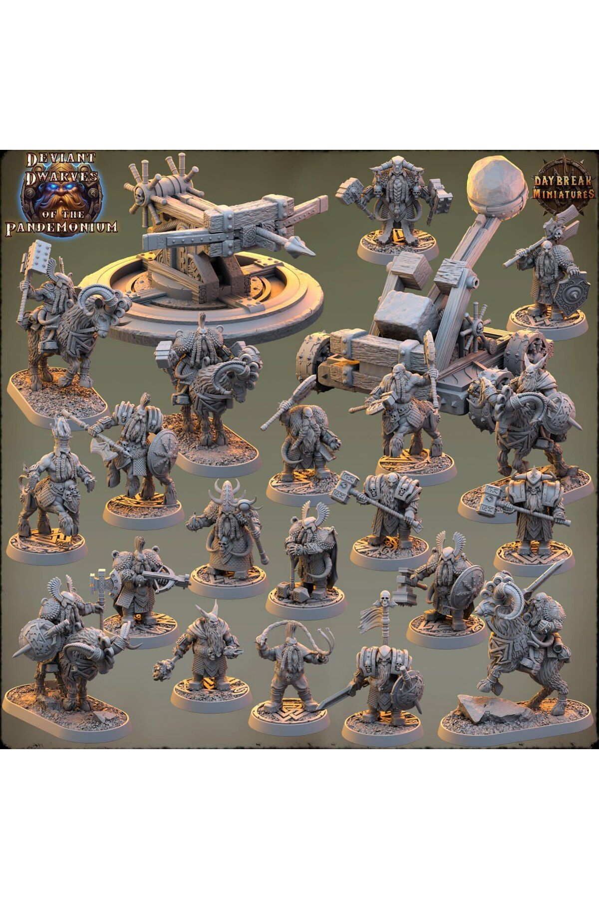 GARENİR Deviant Dwarves Kaosun Karanlık Kardeşliği Minyatür Figür Seti Rpg/ Rol Yapma Oyunu/ Kutu Oyunu/ Dnd