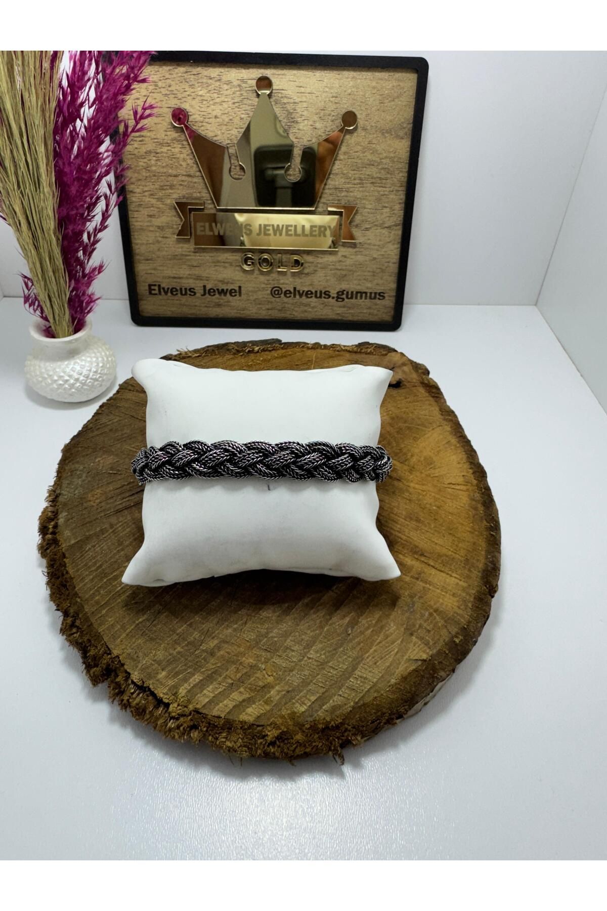 ELVEUS JEWELLERY 925 AYAR SEPET ÖRGÜ EL ÖRMESİ OTANTİK GÜMÜŞ BİLEKLİK