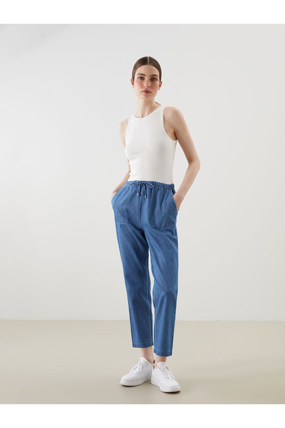 LC Waikiki Beli Lastikli Wideleg Kadın Jean Pantolon