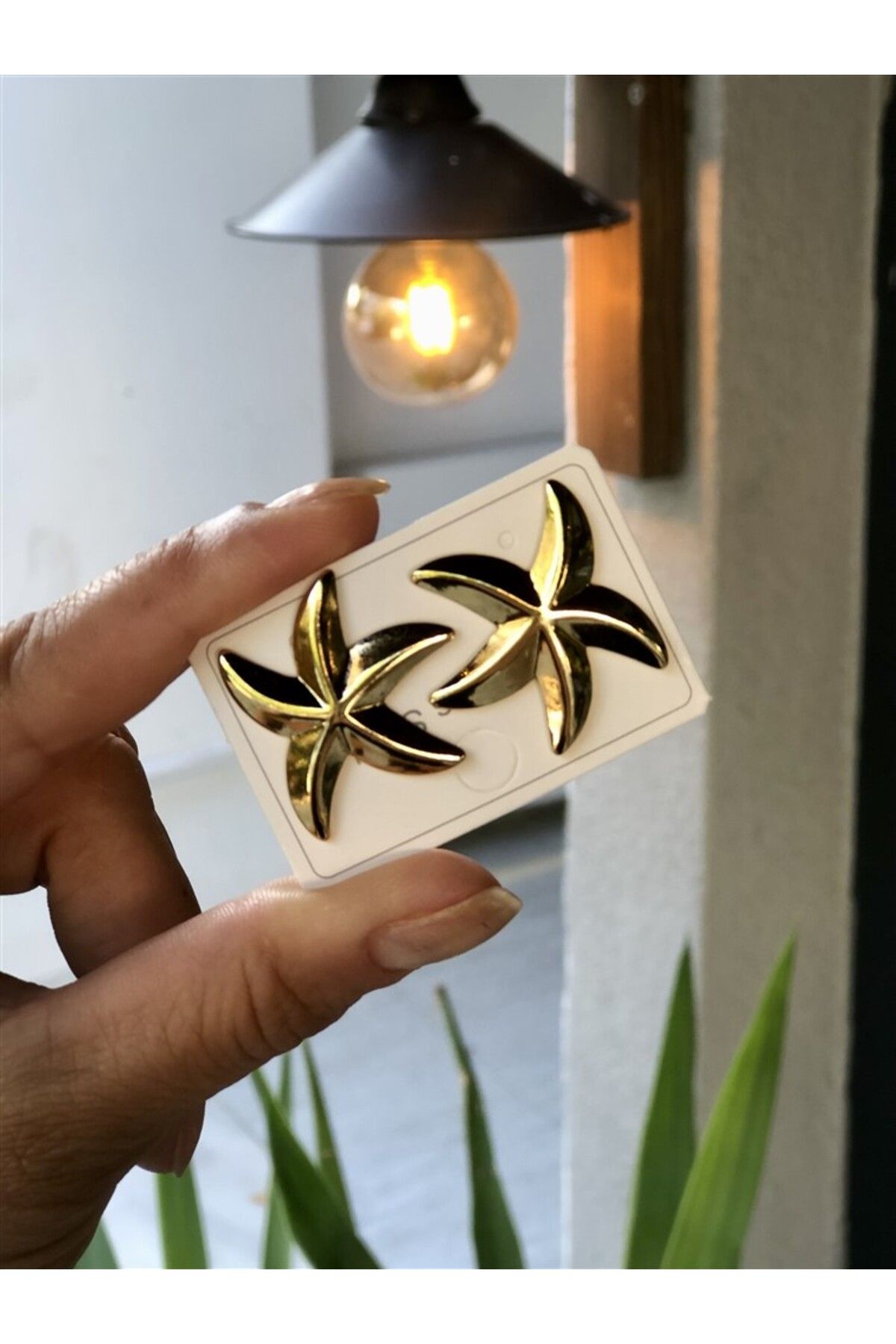 Gözde Tasarım Butik KADIN ALTIN GOLD RENGİ ÇELİK KÜÇÜK DENİZ YILDIZI KÜPE
