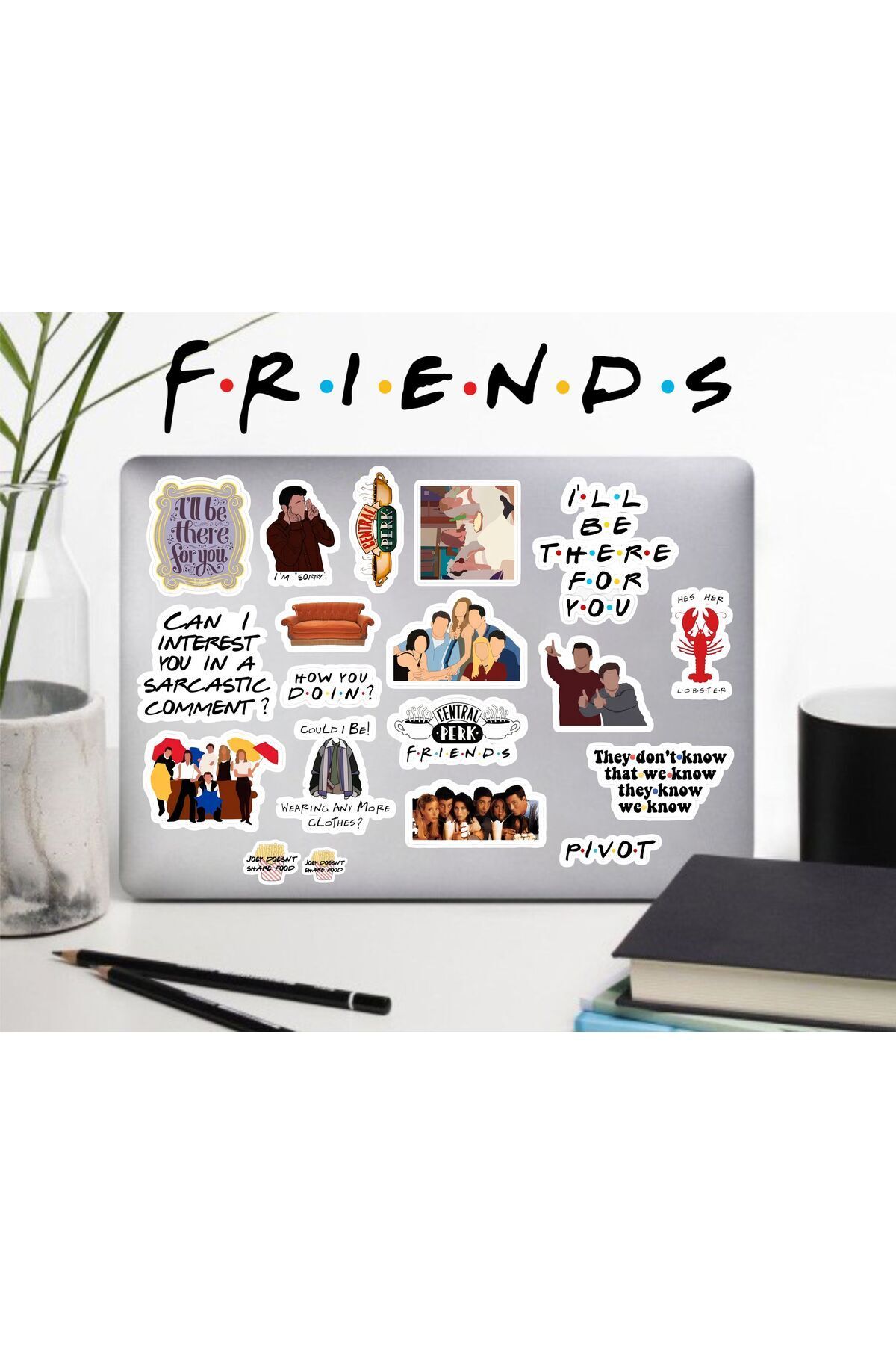 MS Major Selection Friends Seri 2 Defter Suluk Laptop Notebook Tablet Telefon Kılıf Sticker Seti