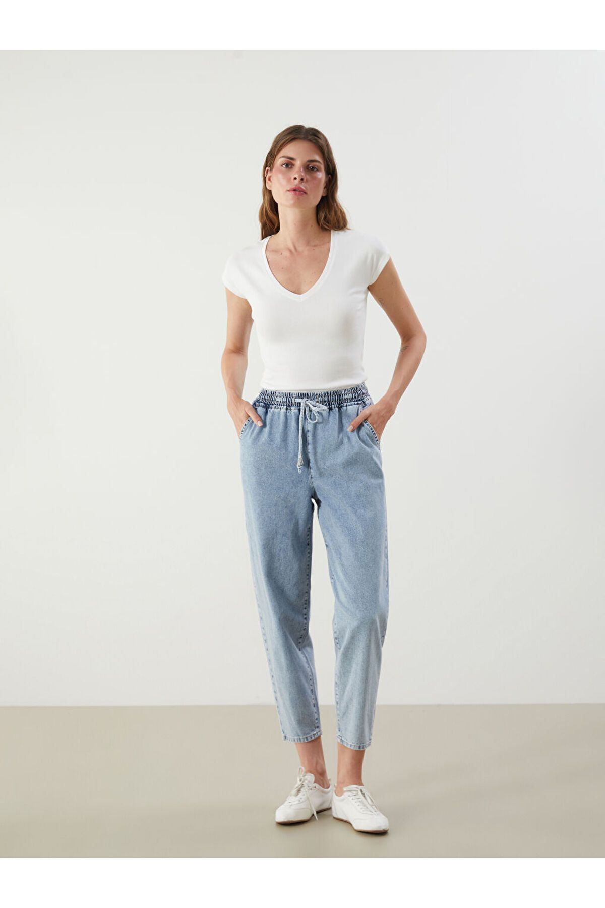 LC Waikiki Beli Lastikli Balloon Fit Kadın Jean Pantolon