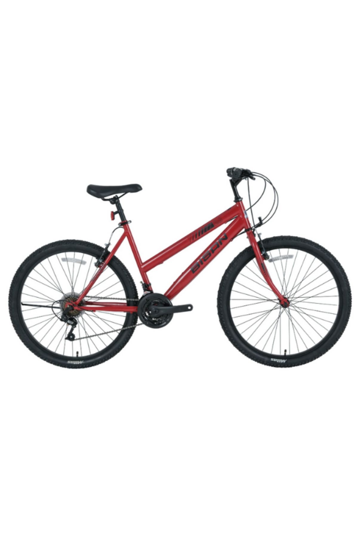 Elioure Kadın Dağ Bisikleti 42cm V 24 Jant 21 Vites Metalik Kırmızı Siyah