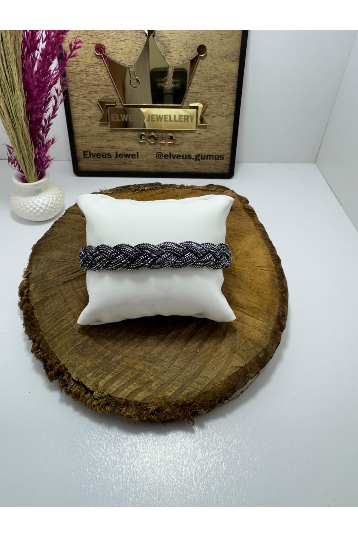 ELVEUS JEWELLERY 925 AYAR KALIN S Lİ EL ÖRMESİ OTANTİK GÜMÜŞ BİLEKLİK