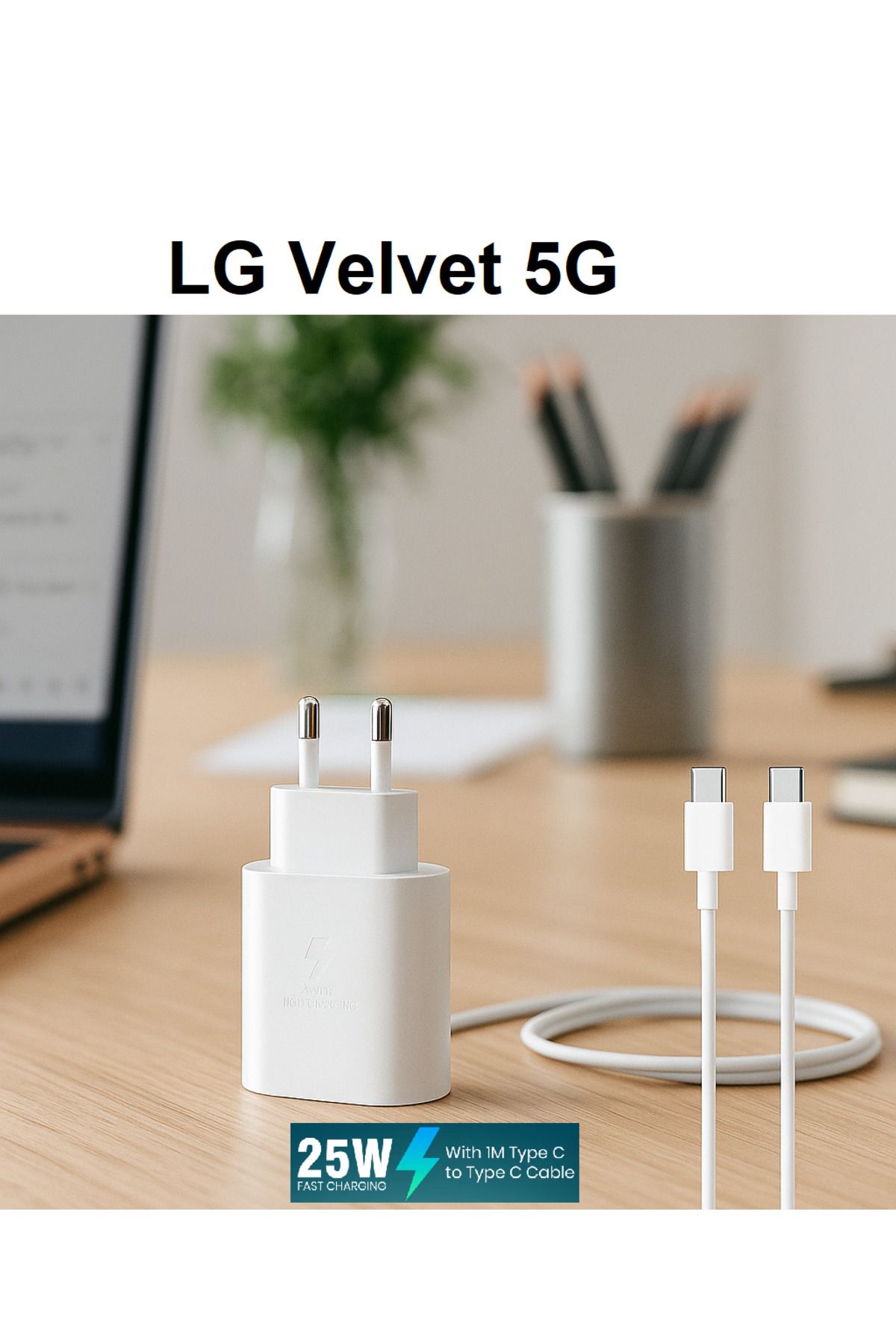 ERMER LG Velvet 5G İçin 25W Süper Hızlı Şarj Aleti