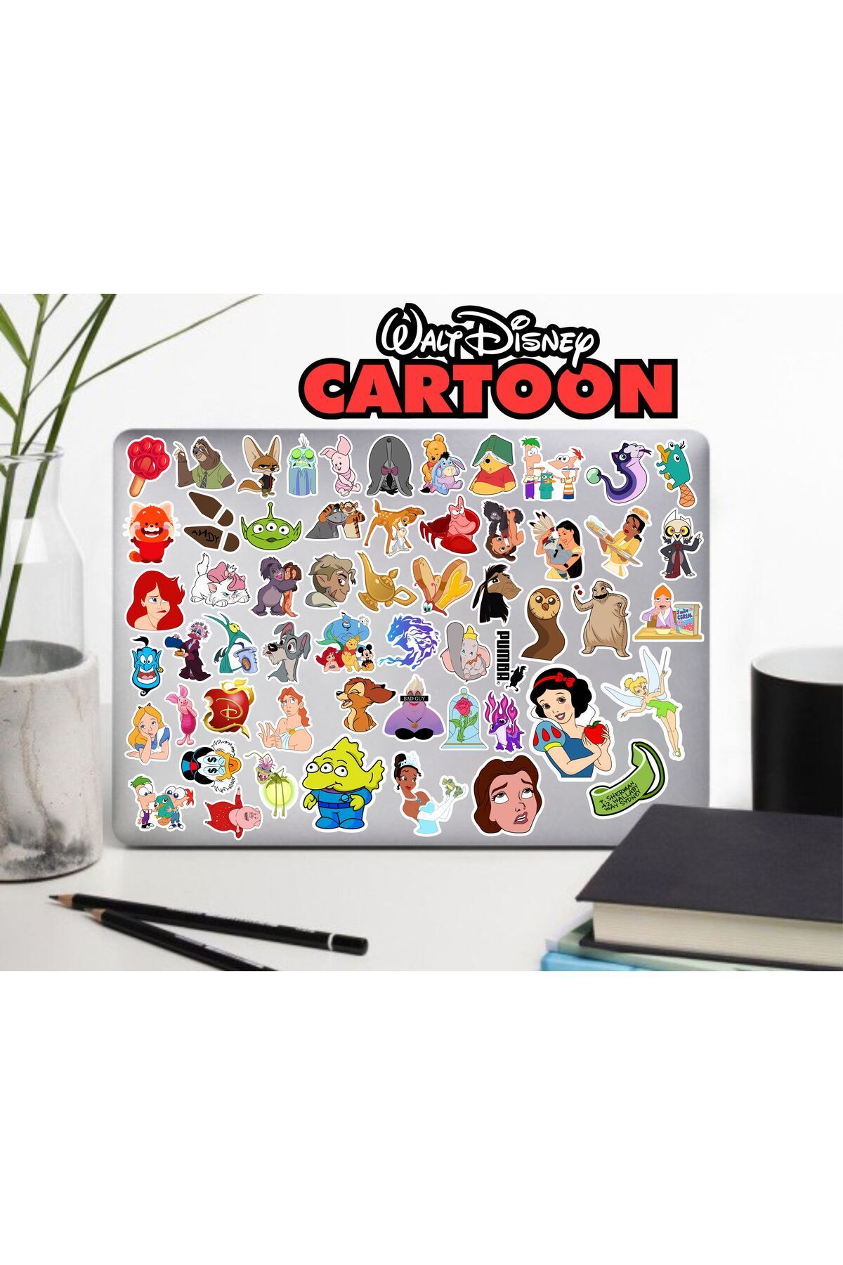 MS Major Selection The Walt Disney Cartoons Seri 1 Sticker Telefon Laptop Notebook Tablet Defter Matara Stiker Etiket