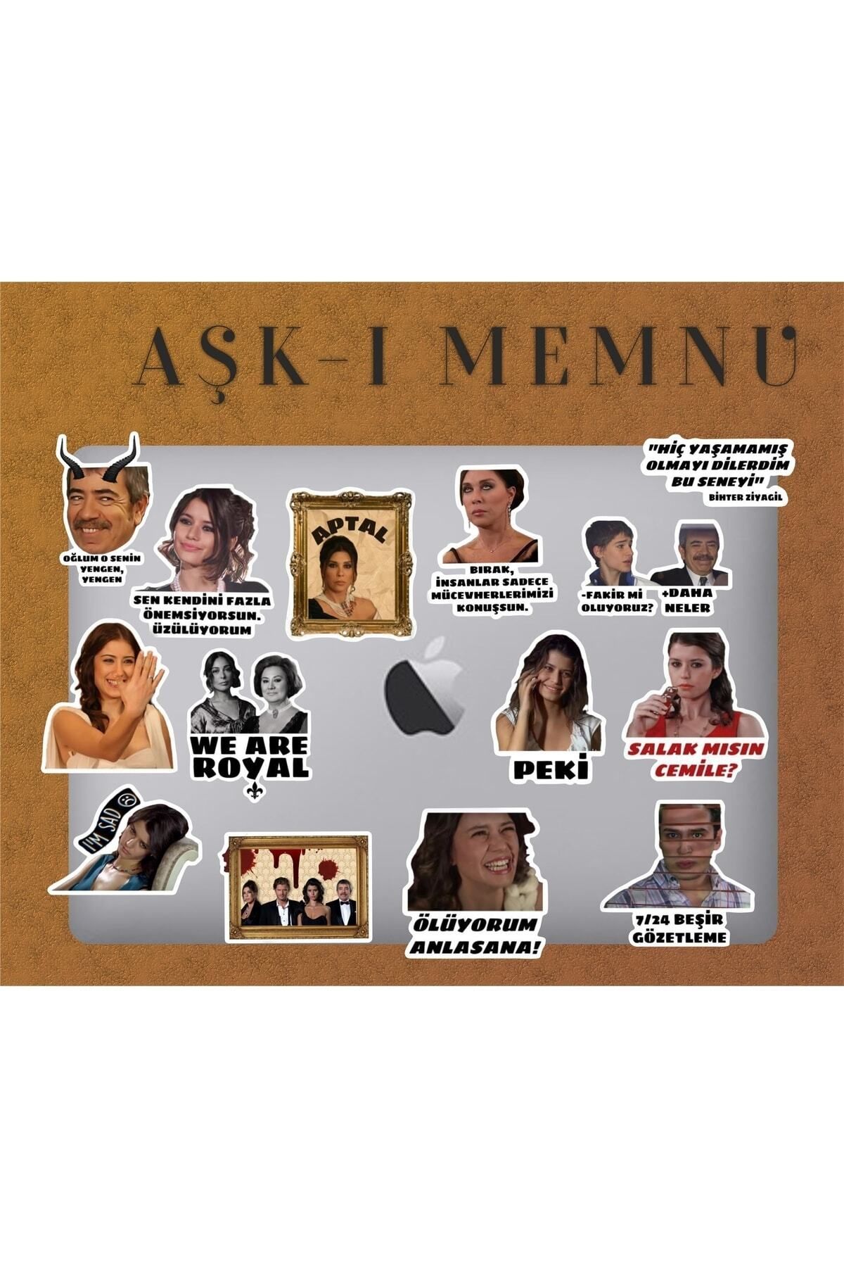 MS Major Selection Aşk-ı Memnu 14'lü Laptop Notebook Telefon Kılıfı Sticker Paketi