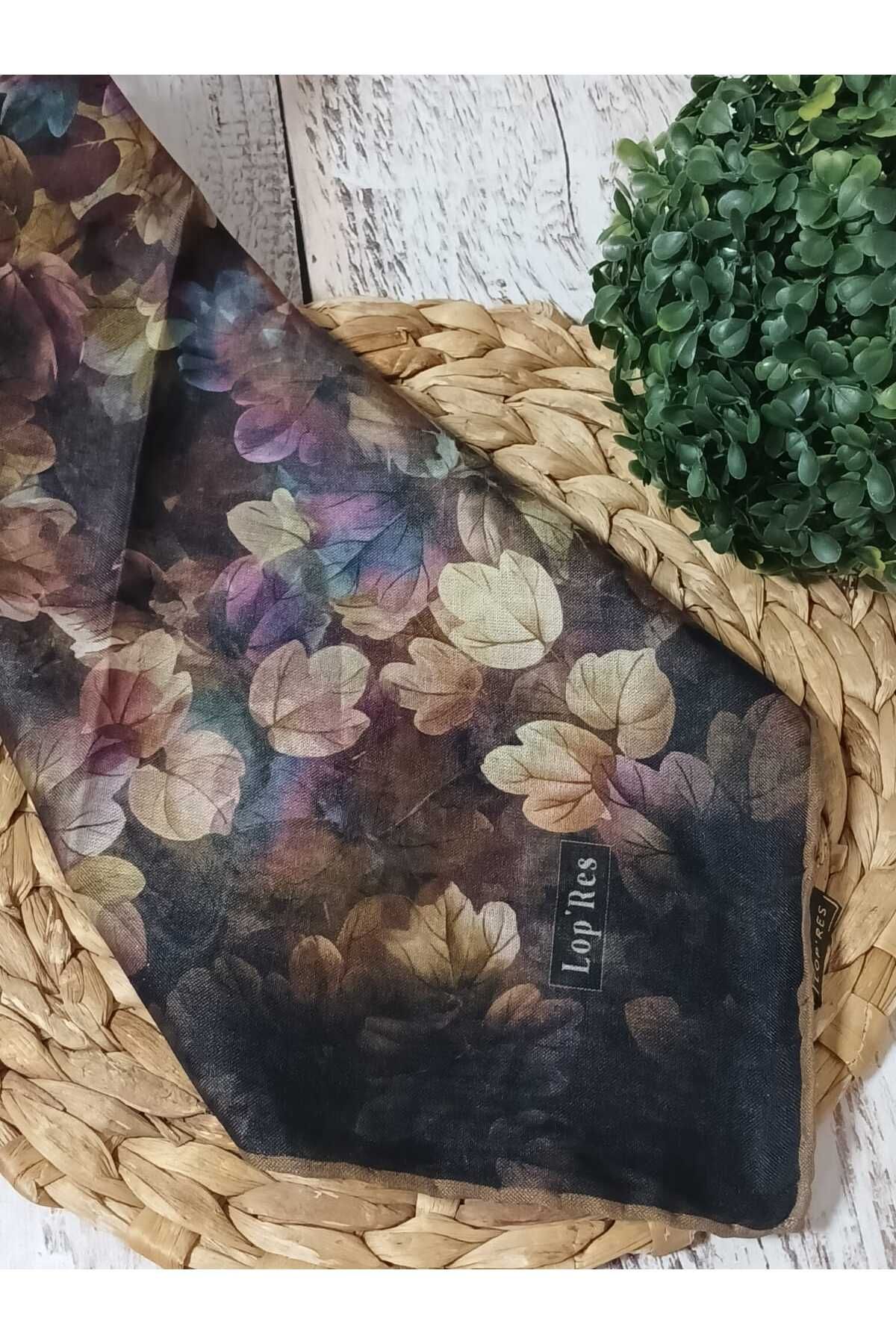 Aydmr Aksesuar Lopres Yaprak Desenli Pamuk Soft Eşarp