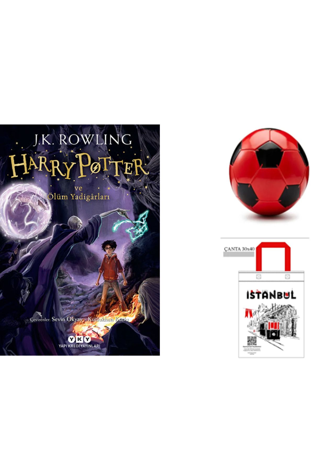 Yapı Kredi Yayınları Harry Potter ve Ölüm Yadigârları 7 futbol topu ve bez çanta hediyeli