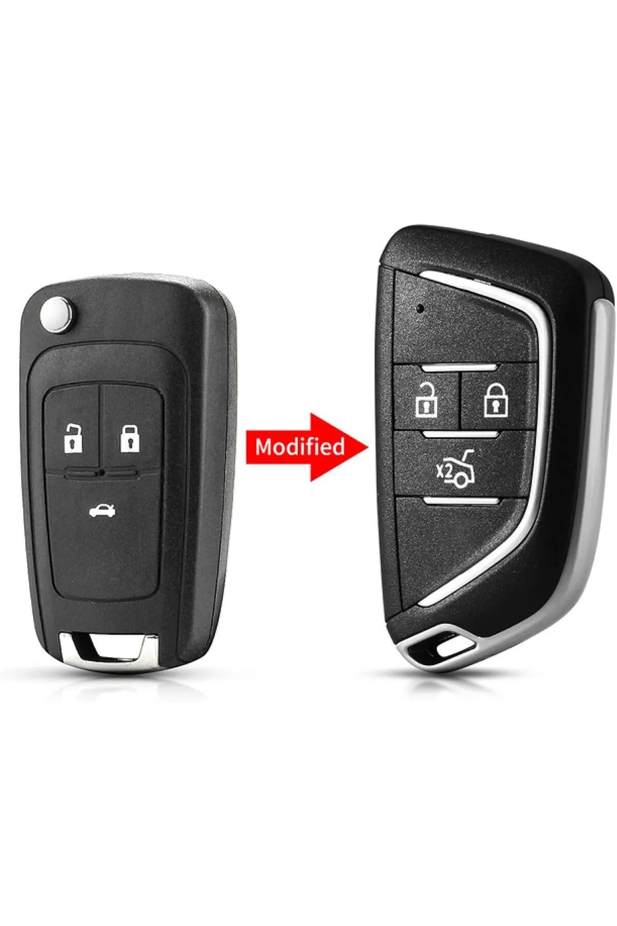 Mavi Keys Chevrolet Cruze Trax Aveo Yeni Model 3 Düğmeli Çevirici - dönüşüm Anahtar Kumanda Kabı