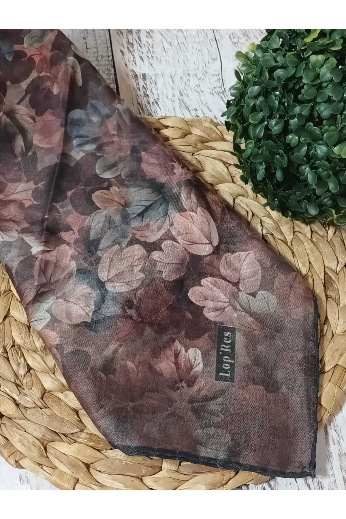 Aydmr Aksesuar Lopres Yaprak Desenli Pamuk Soft Eşarp
