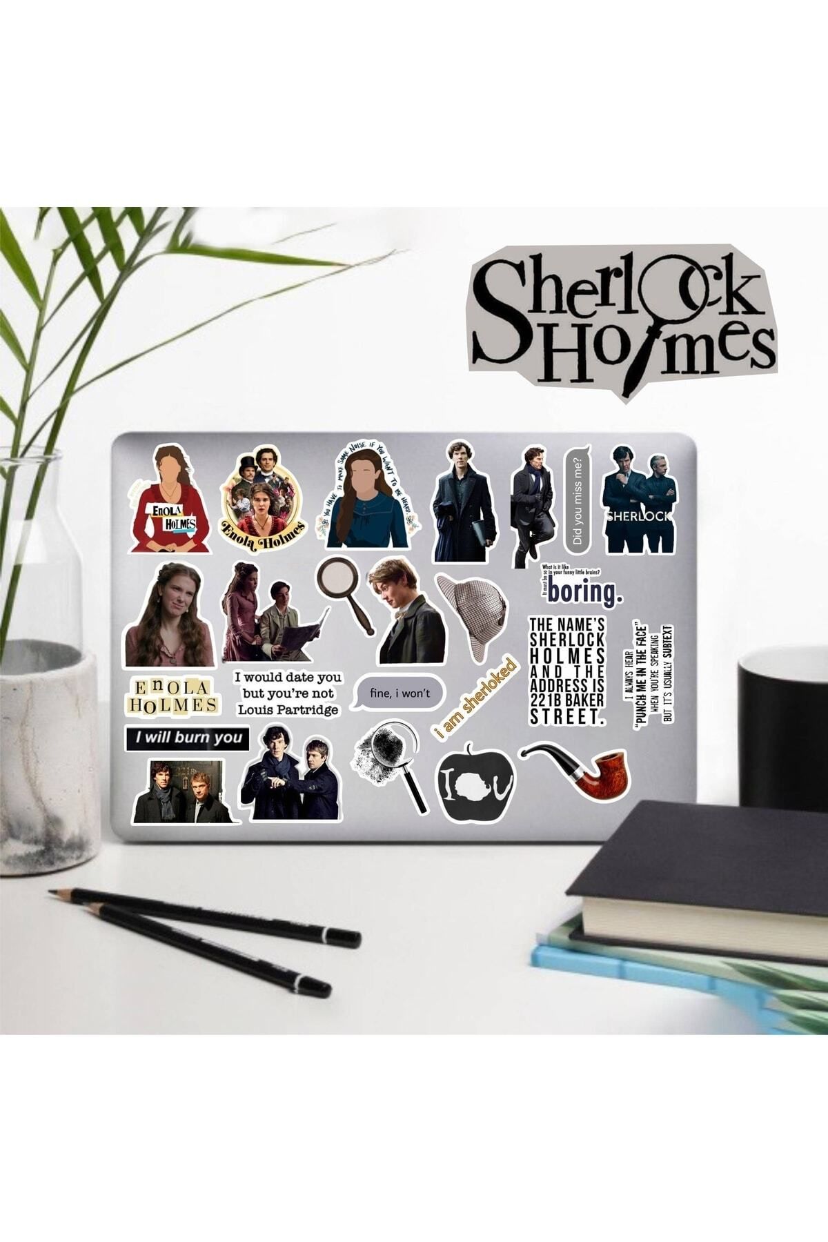 MS Major Selection Sherlock Enola Holmes Laptop Notebook Telefon Kılıfı Sticker Paketi