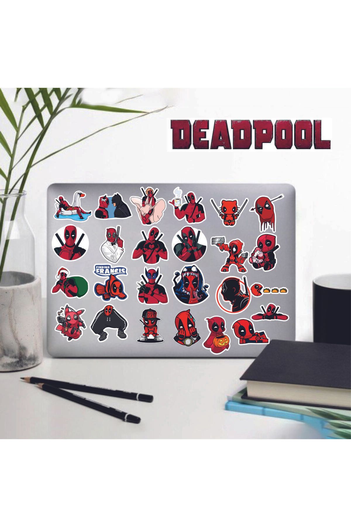 MS Major Selection Deadpool Defter Suluk Laptop Notebook Tablet Telefon Kılıf Sticker Seti
