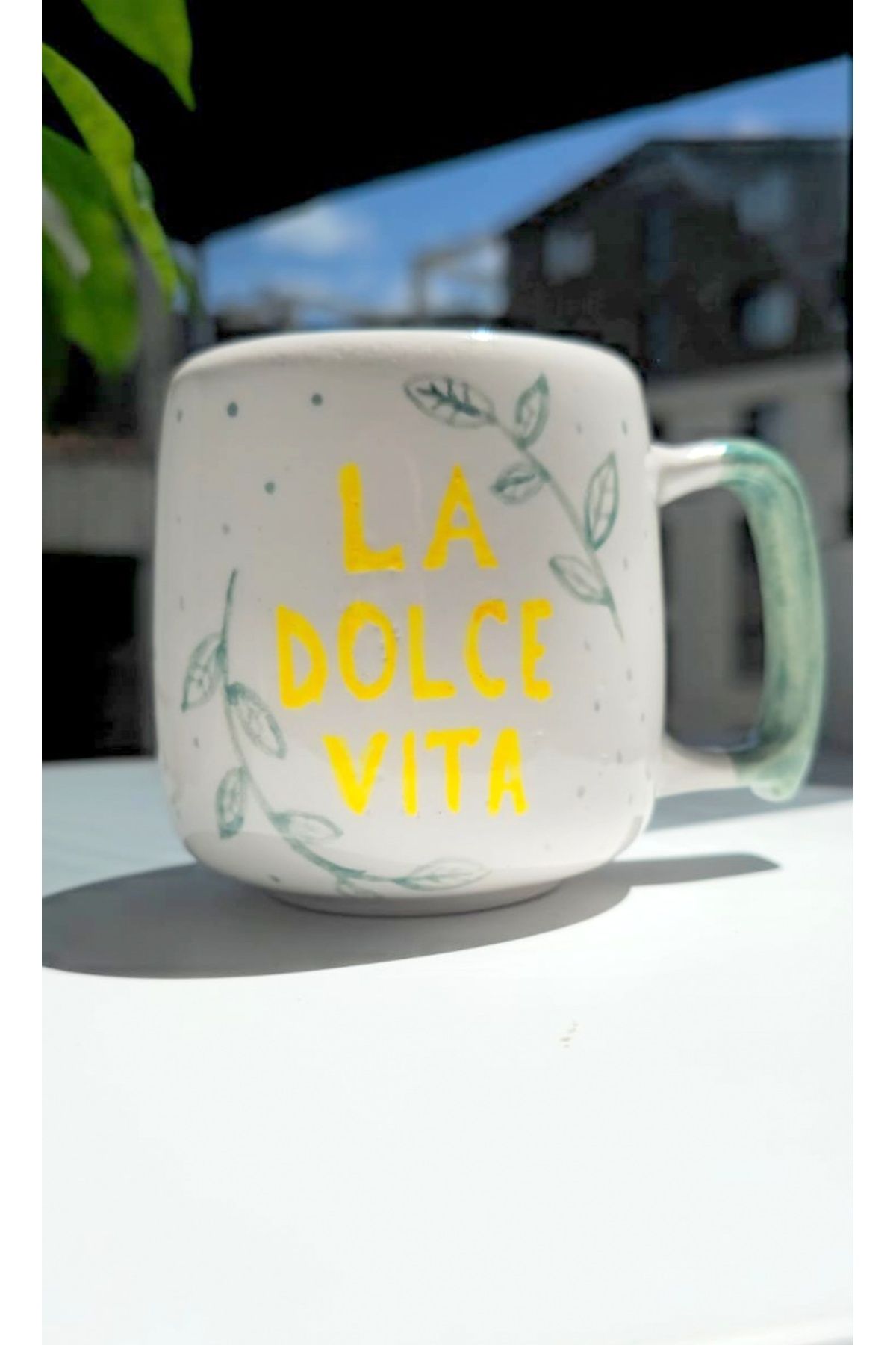 AURA LA DOLCE VITA - TATLI HAYAT EL YAPIMI ÖZEL TASARIM KAHVE & ÇAY KUPA - KAHVE SUNUM 300 ML