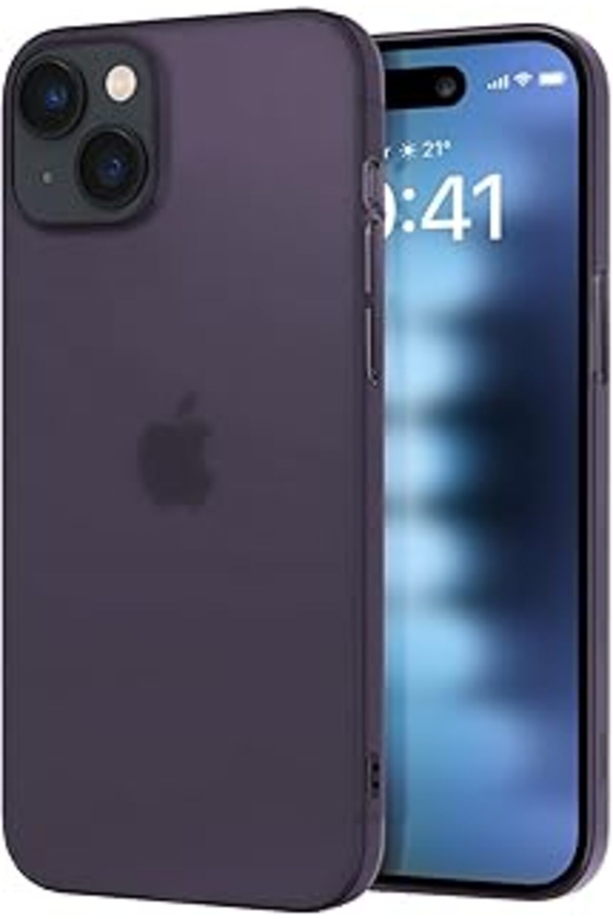 Qedii Buff, Iphone 15 Slimfy Ile Uyumlu İnce Saydam Kılıf, Mor