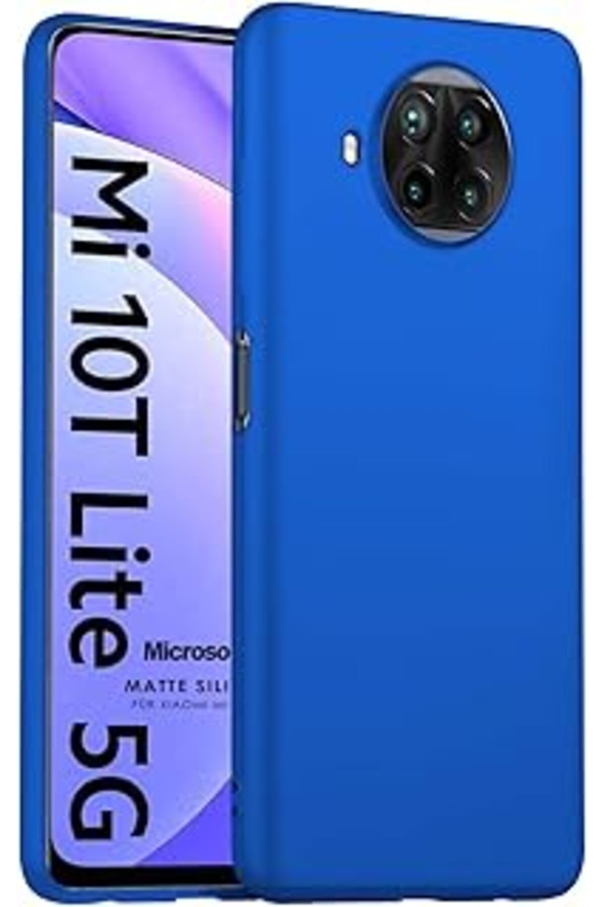Pazarcan Microsonic Matte Silicone Xiaomi Mi 10T Lite Için Kılıf Mavi [Mi 10T Lite Ile Uyumlu Kılıf - Mavi]