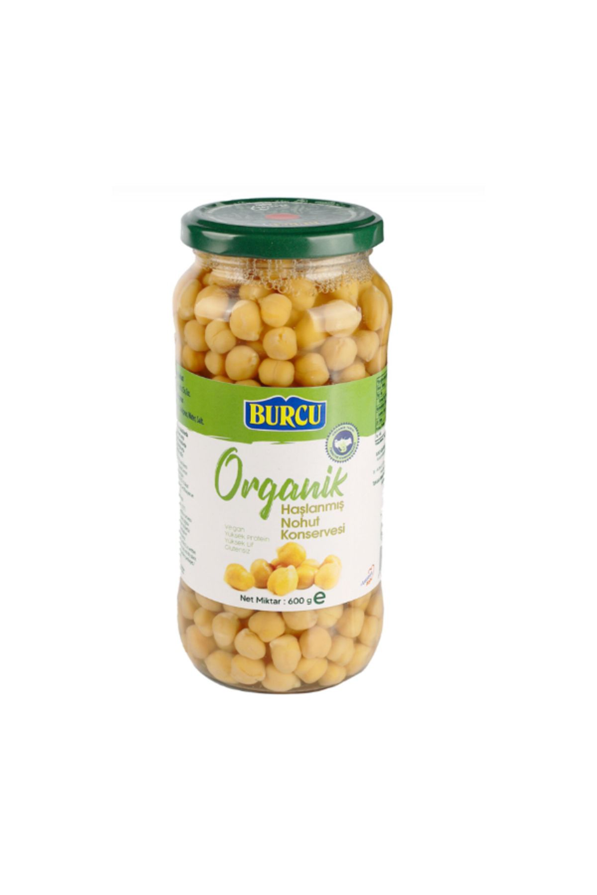 BURCU organik haşlanmış nohut konservesi 600 gram