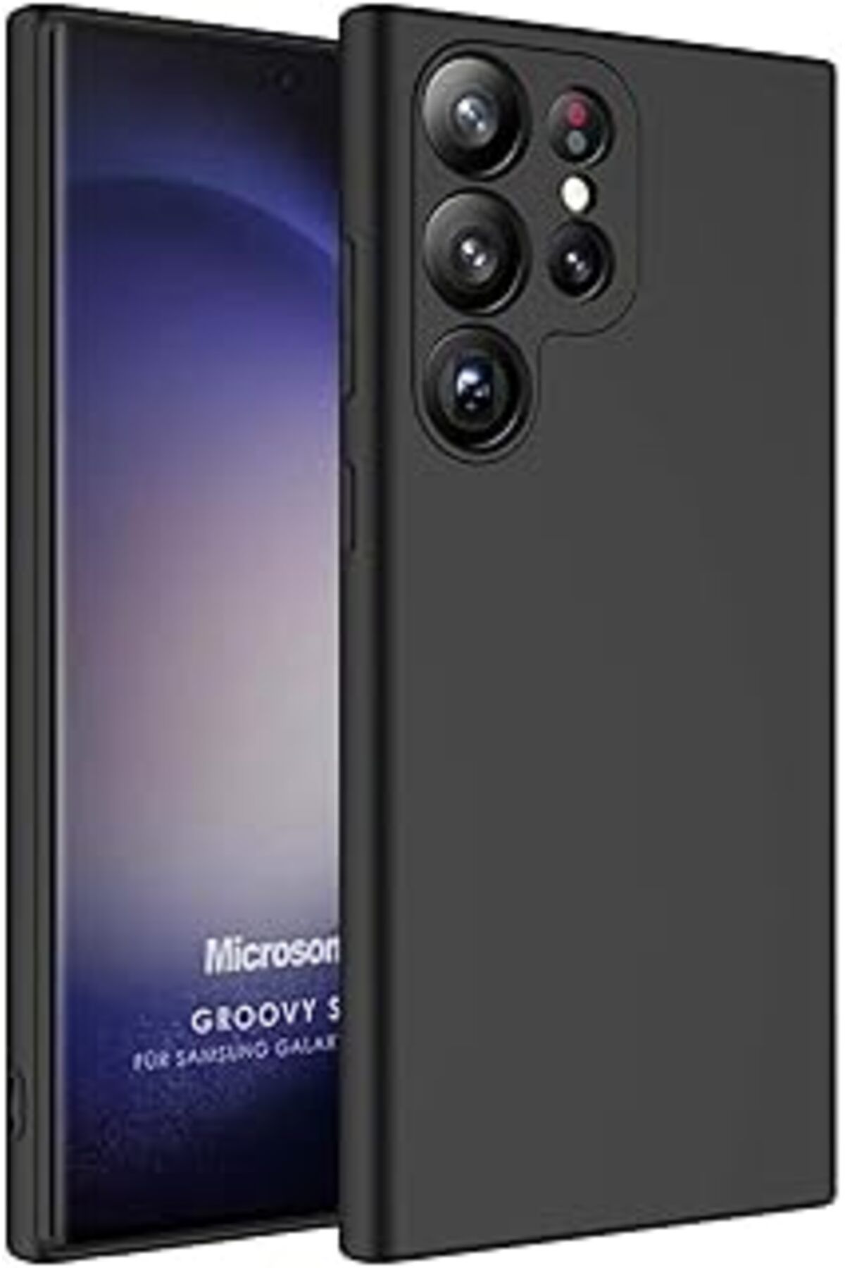 Pazarcan Microsonic Samsung Galaxy S23 Ultra Için Kılıf Groovy Soft Siyah [Galaxy S23 Ultra Ile Uyumlu Kılıf