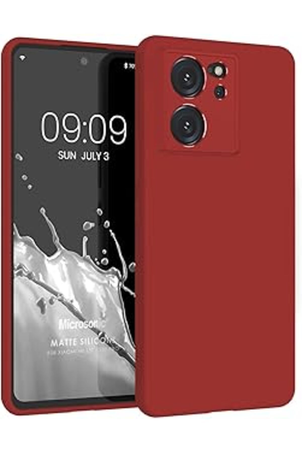 Pazarcan Microsonic Matte Silicone Xiaomi Mi 13T Pro Için Kılıf Kırmızı [Mi 13T Pro Ile Uyumlu Kılıf - Kırmı