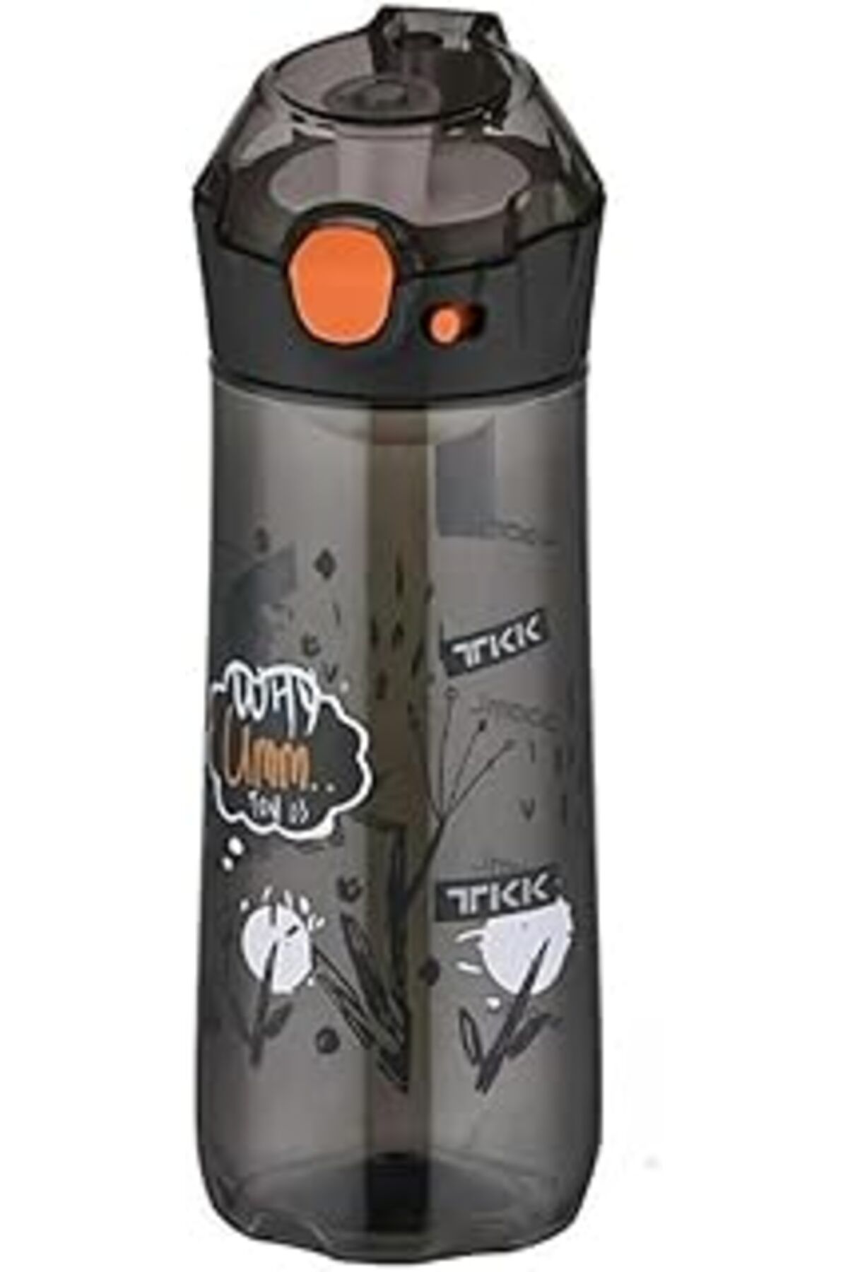 Pazarcan Tkk 500Ml Pipetsiz Taşıma Askılı Süzgeçli Kilitlenebilir Kapak Tritan Çocuk Su Matarası (Siyah)