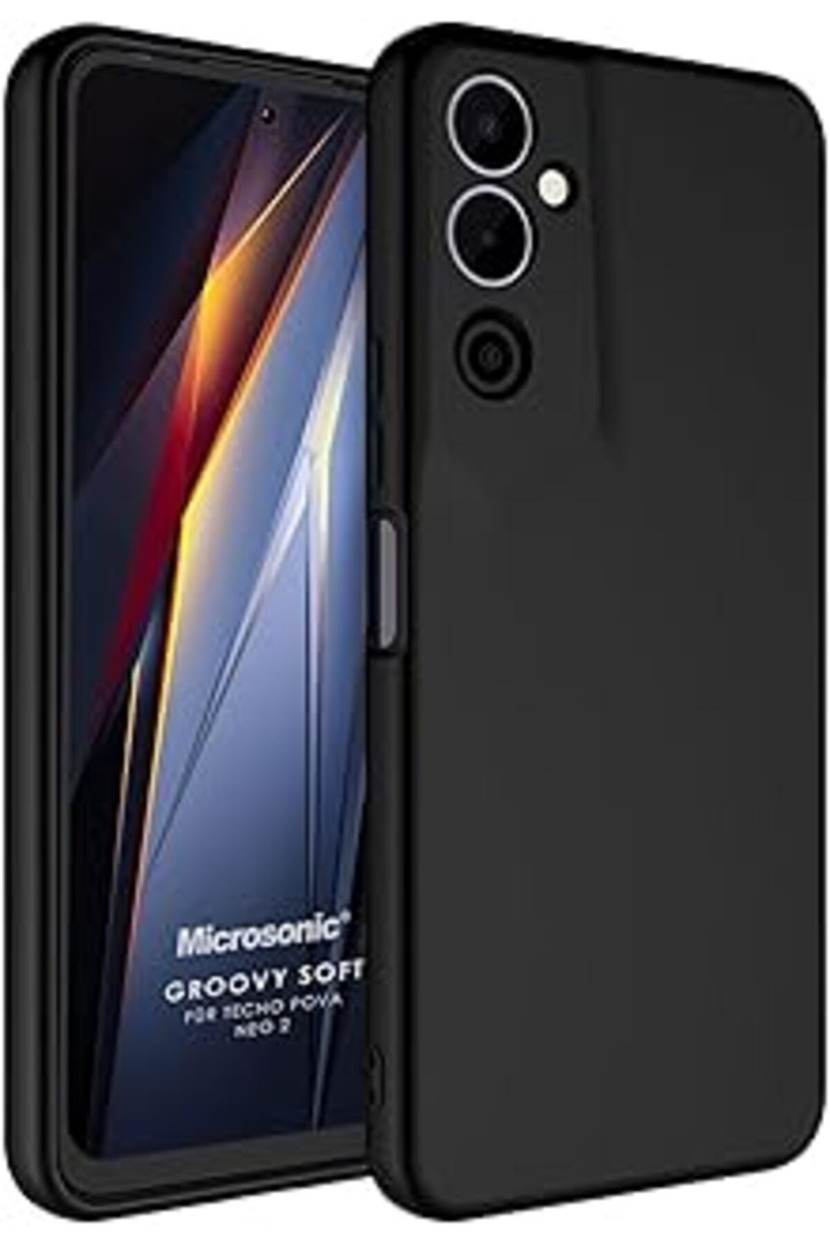 Pazarcan Microsonic Tecno Pova Neo 2 Için Kılıf Groovy Soft Siyah [Pova Neo 2 Ile Uyumlu Kılıf - Siyah]