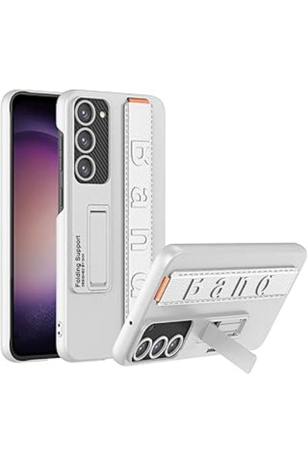 Pazarcan Samsung Galaxy S23 Plus Ile Uyumlu Mat Görünümlü Kılıf Stand Olabilen Kolay Bantlı El Tutacaklı Lis
