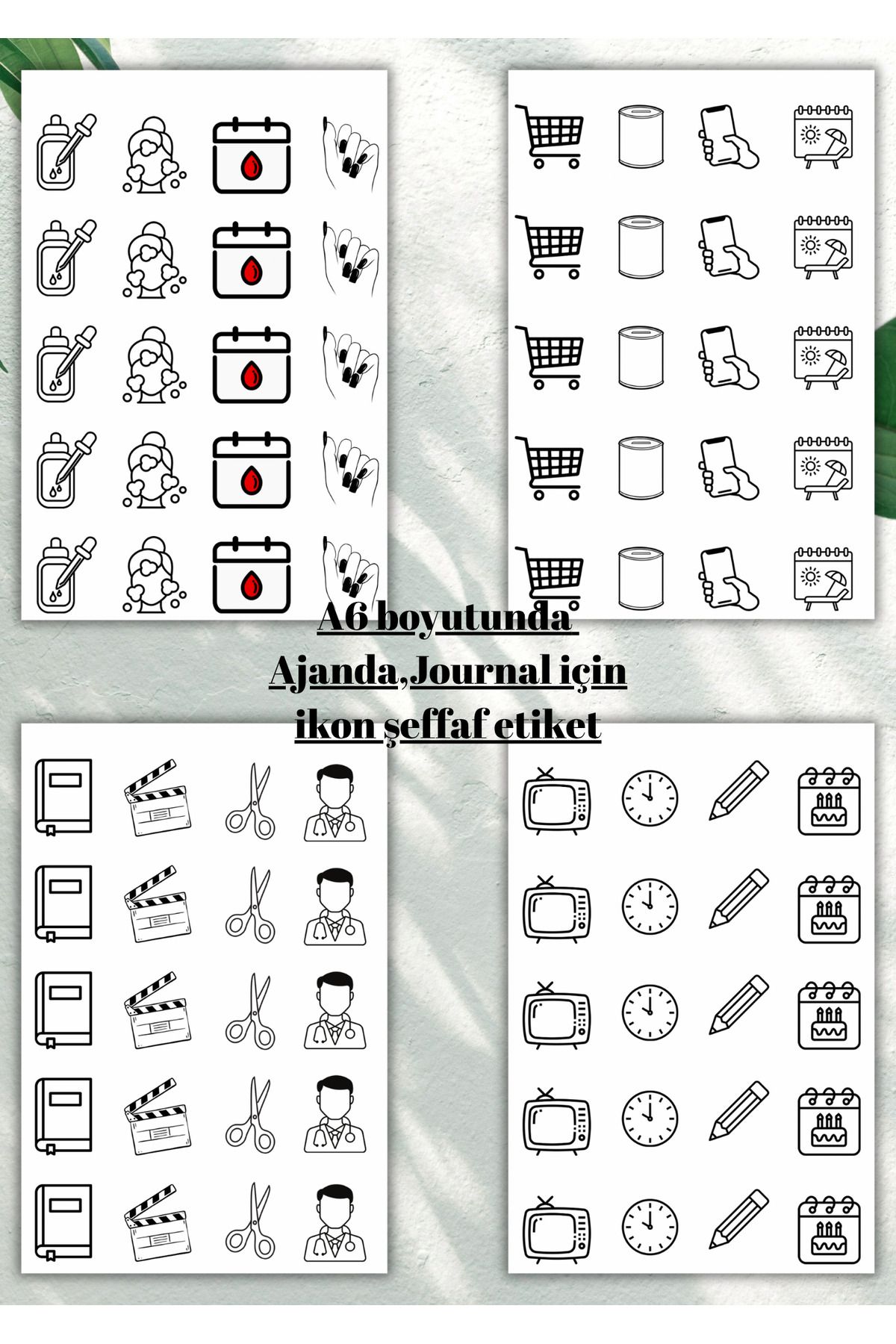 aysaplanner Journal,Ajanda,Defter,Planlayıcı İkon Görselleri Şeffaf Etiket