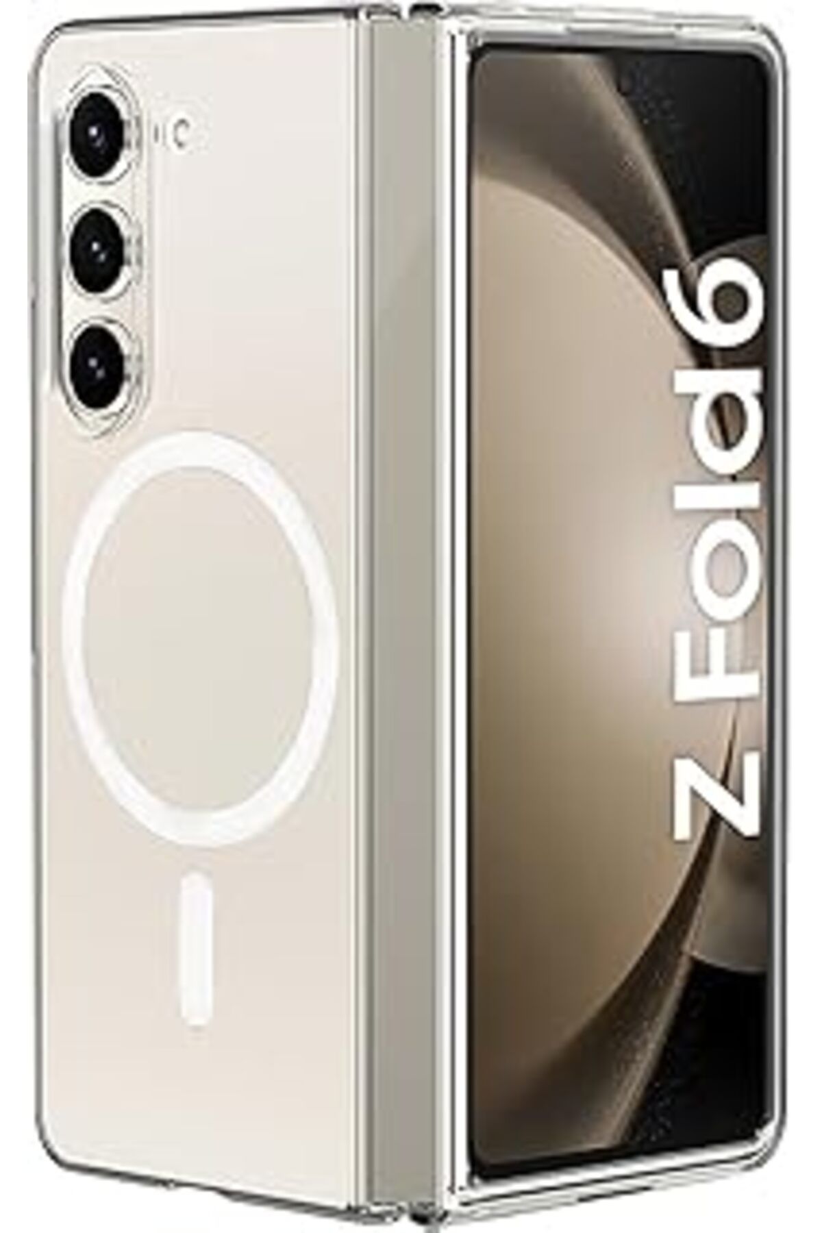 Pazarcan Rongep Samsung Galaxy Z Fold 6 Için Şeffaf Kılıf Magsafe Aksesuarları Ile Uyumlu Arkası Sert Pc Köş