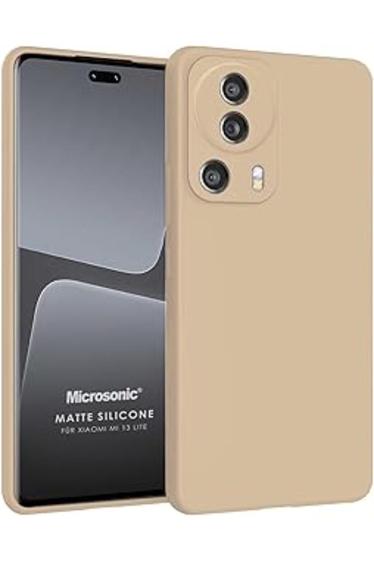 Pazarcan Microsonic Matte Silicone Xiaomi Mi 13 Lite Için Kılıf Gold [Mi 13 Lite Ile Uyumlu Kılıf - Gold]