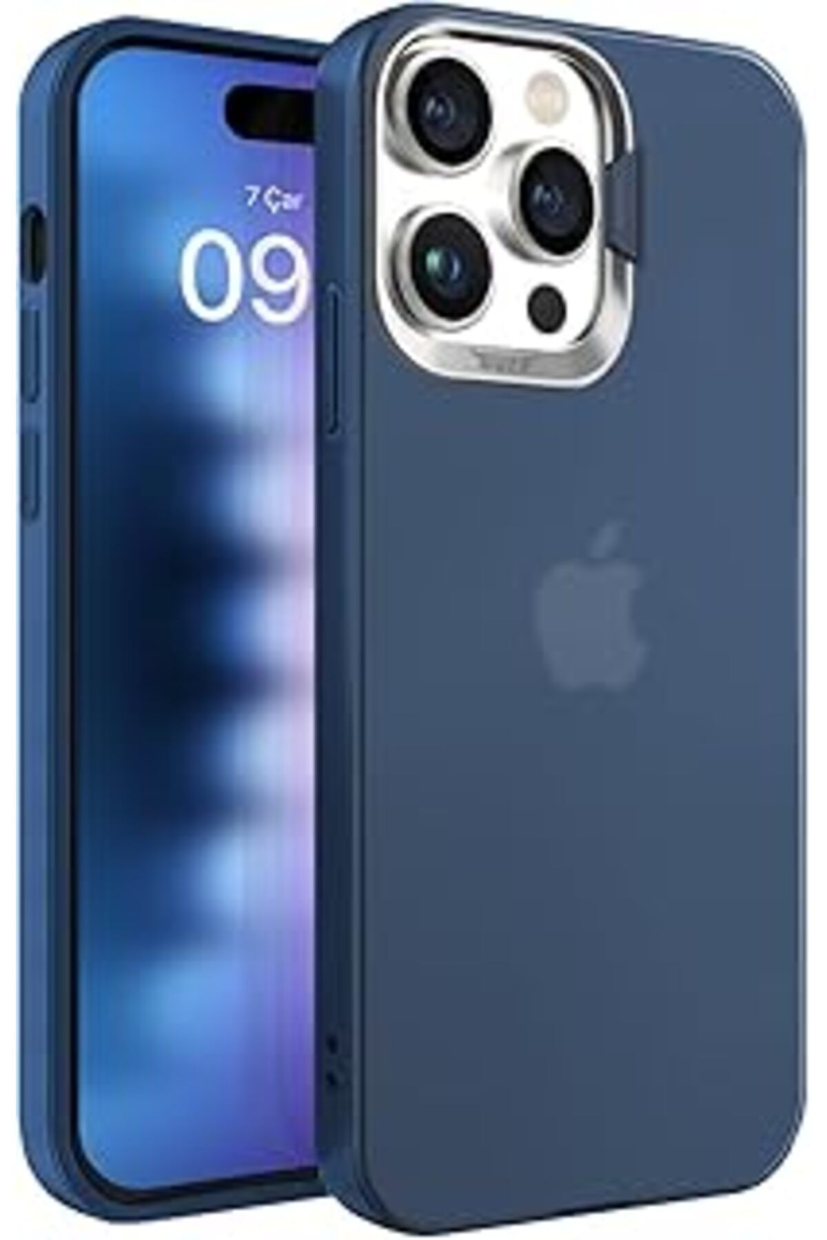 Pazarcan Buff Labs Buff Iphone 15 Pro Max Ile Uyumlu New Corner Kamera Kapaklı Standlı Kılıf (Mavi)