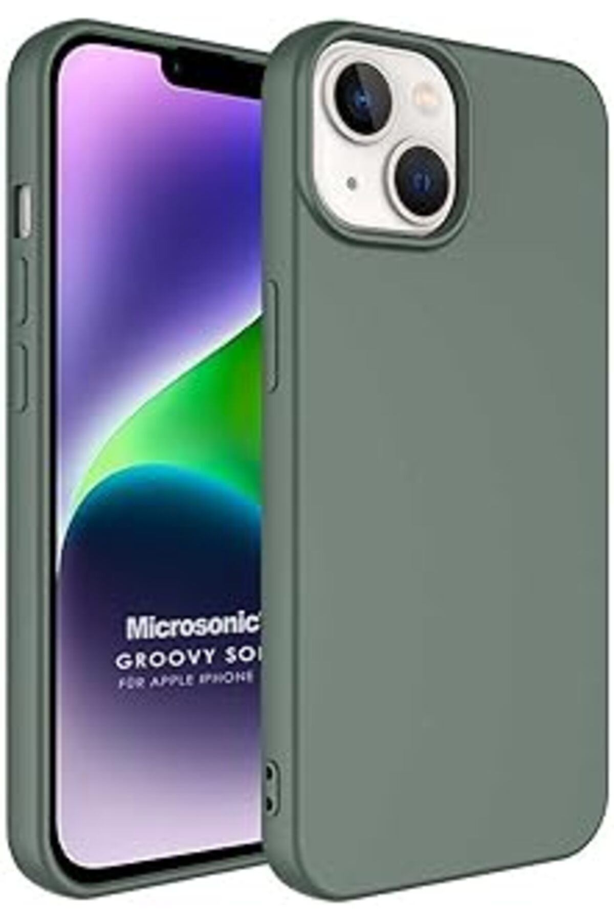 Pazarcan Microsonic Apple Iphone 14 Plus Için Kılıf Groovy Soft Koyu Yeşil [Iphone 14 Plus Ile Uyumlu Kılıf