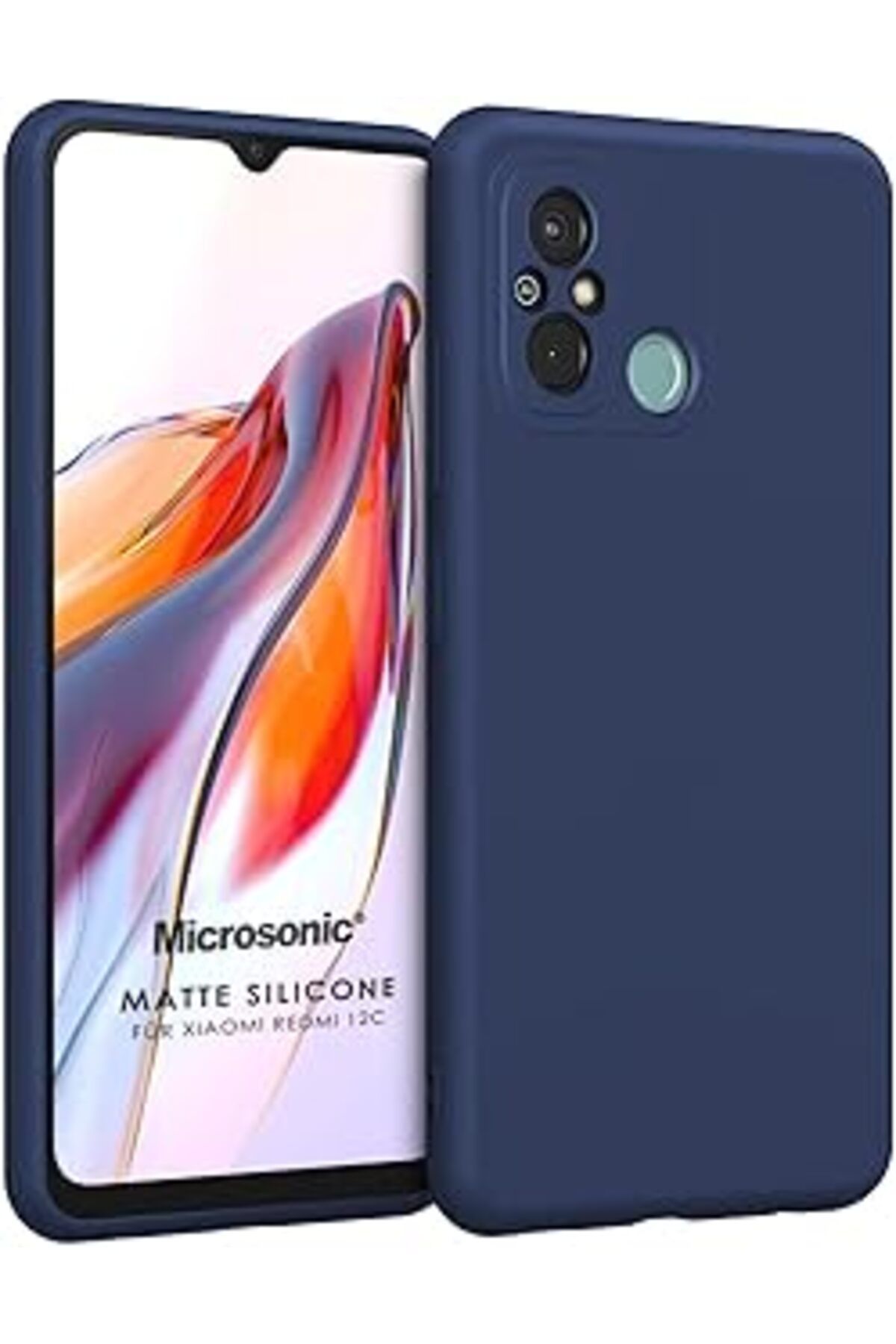 Karachil Microsonic Matte Silicone Xiaomi Redmi 12C Için Kılıf Lacivert [Redmi 12C Ile Uyumlu Kılıf - Lacive