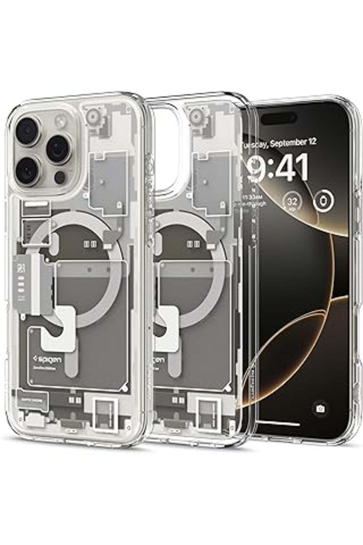Pazarcan Iphone 16 Pro Max Kılıf Ultra Hybrid Magfit Magsafe Özellikli Zero One Natural Titanium - Acs08381
