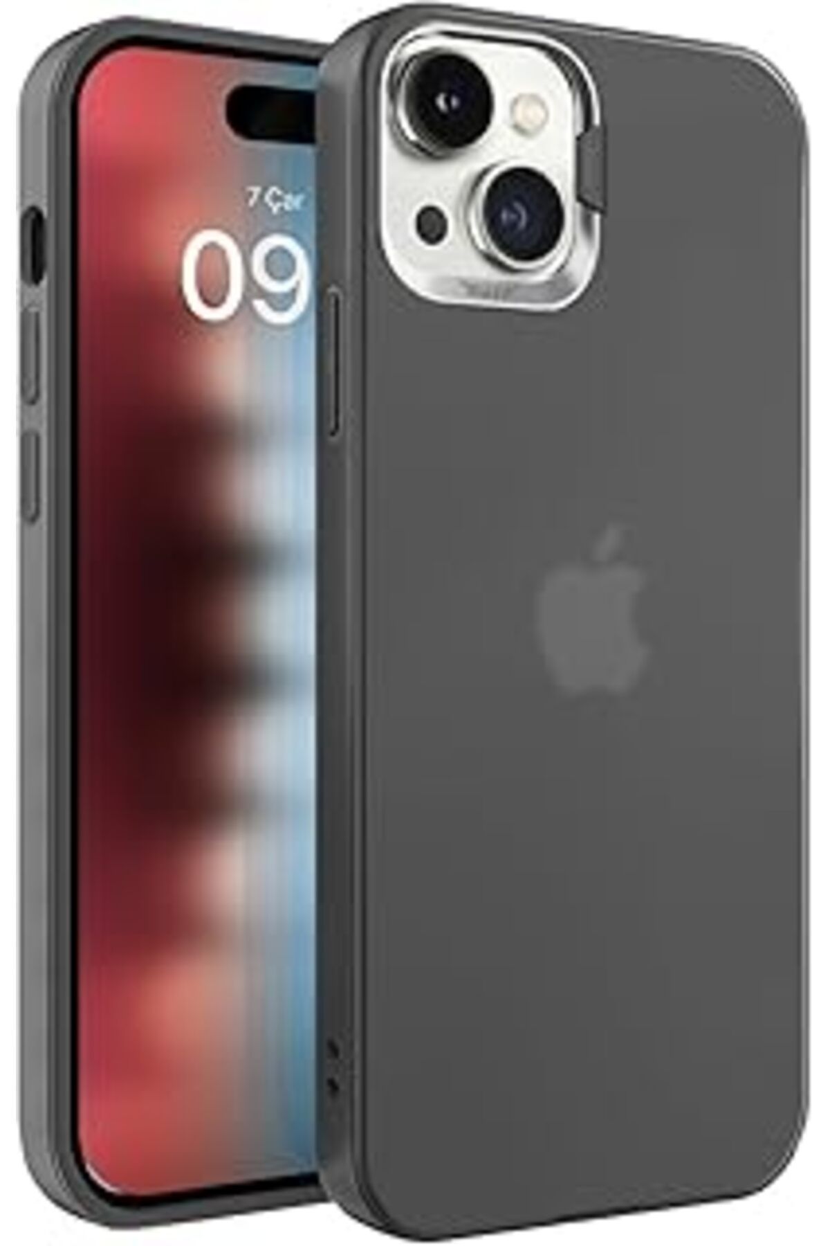 Pazarcan Buff Labs Iphone 15 Ile Uyumlu New Corner Kamera Kapaklı Standlı Kılıf (Siyah)