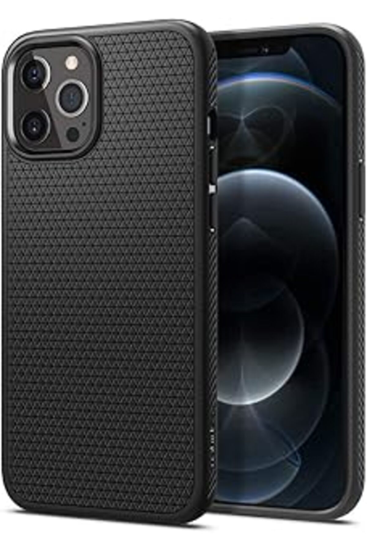 Pazarcan Iphone 12 Pro Max Kılıf Liquid Air Matte Black - Acs01617