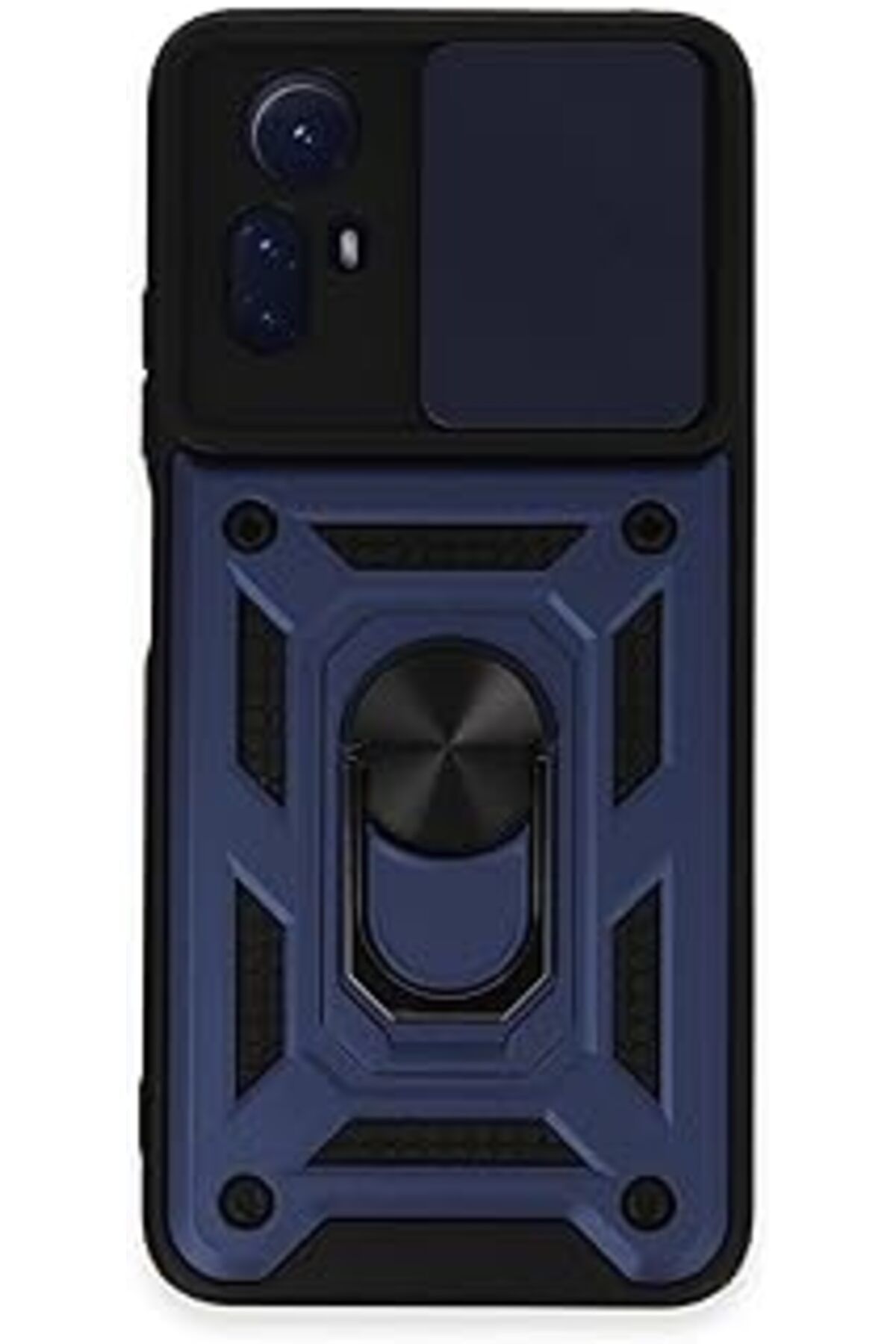 Pazarcan Nevarium Xiaomi Redmi Note 12S Uyumlu Kılıf Pars Lens Sürgülü Yüzüklü Standlı Korumalı Kılıf