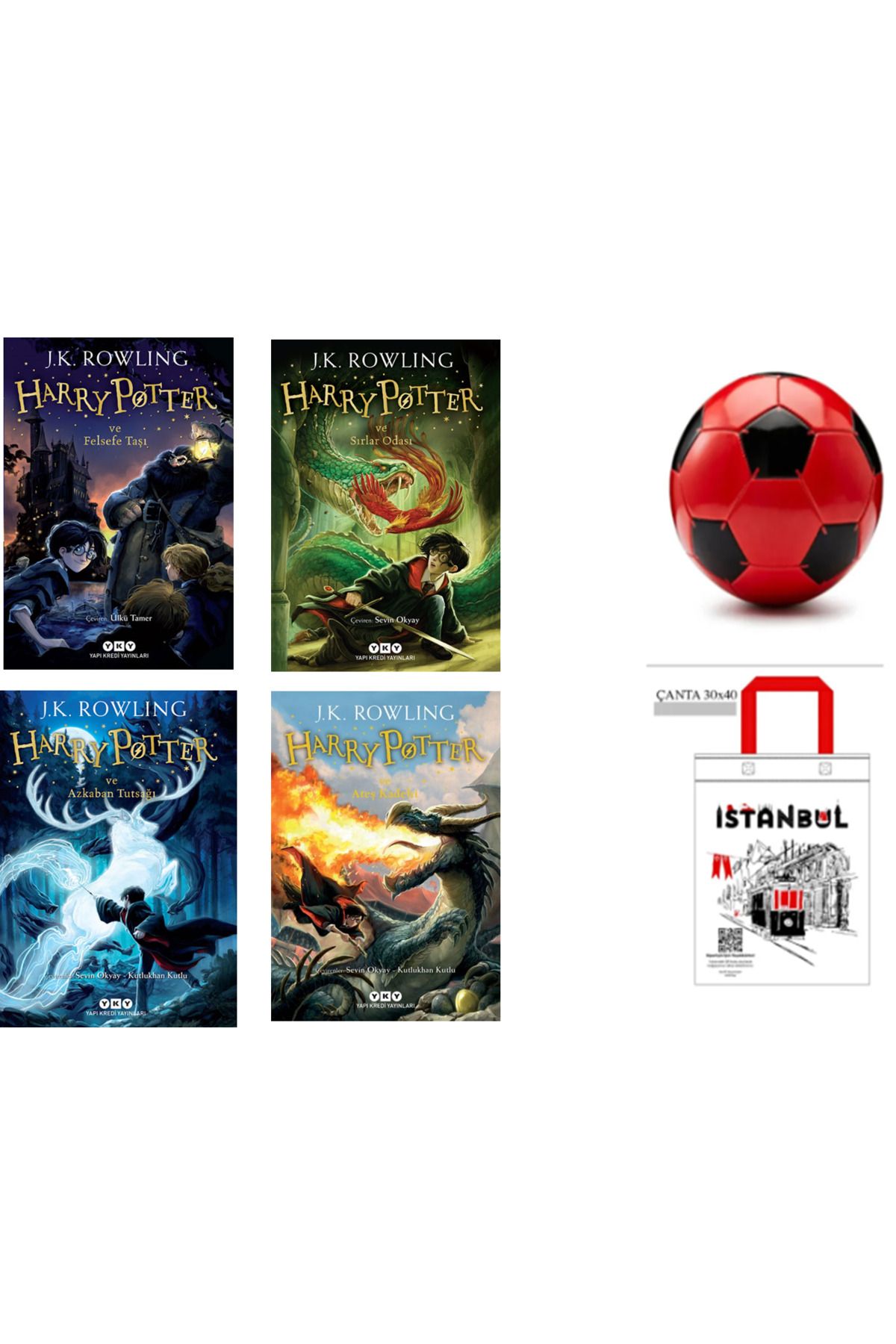 Yapı Kredi Yayınları Harry Potter ve Felsefe Taşı - Sırlar Odası-Azkaban Tutsağı -Ateş Kadehi futbol topu hediye