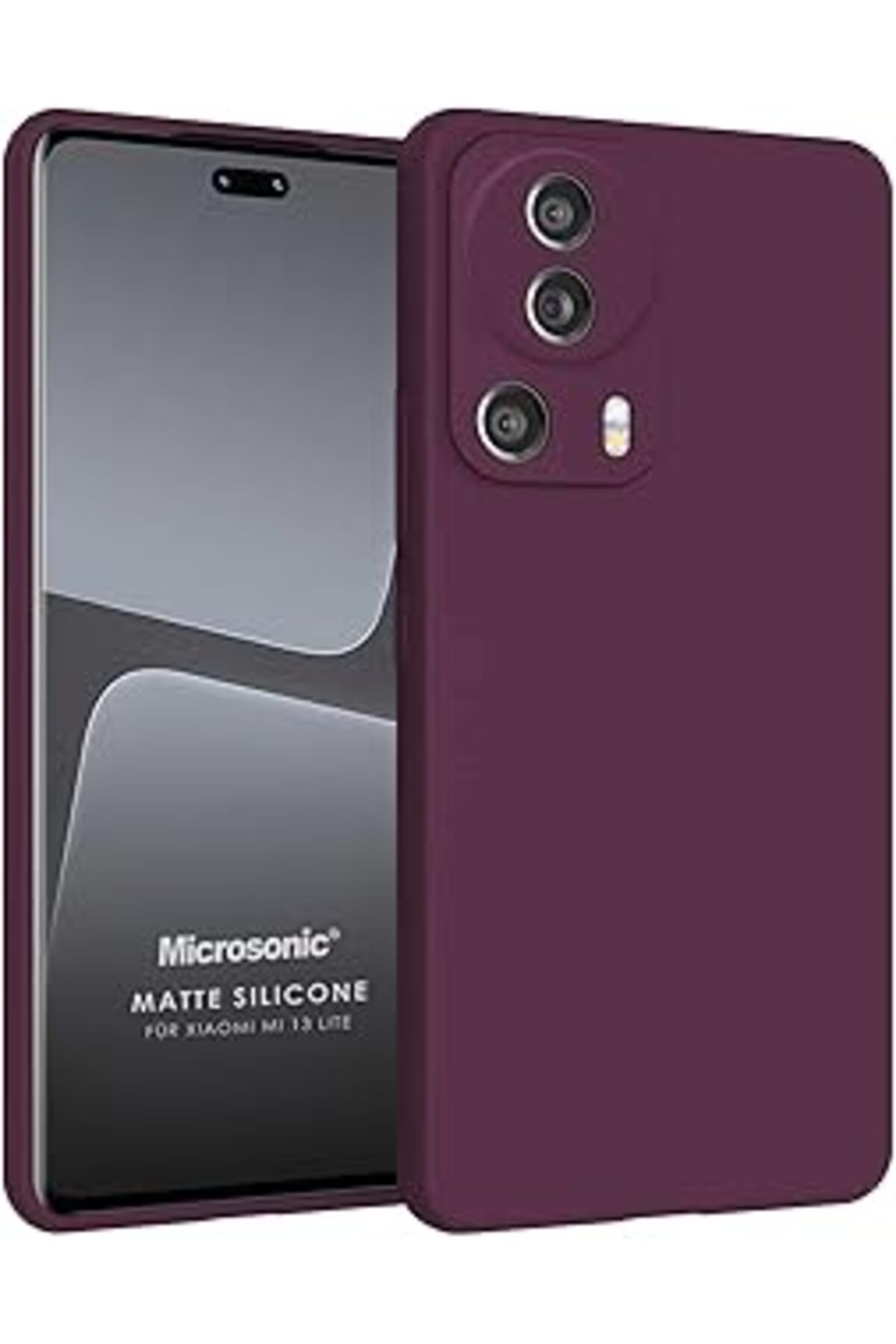 Pazarcan Microsonic Matte Silicone Xiaomi Mi 13 Lite Için Kılıf Mor [Mi 13 Lite Ile Uyumlu Kılıf - Mor]