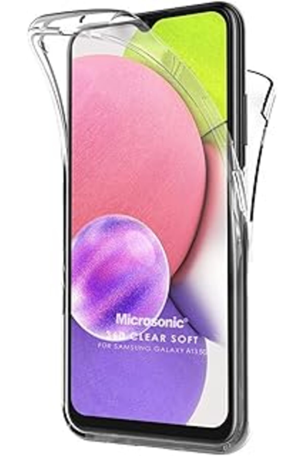Pazarcan Microsonic Samsung Galaxy A13 4G Için Kılıf 6 Tarafı Tam Full Koruma 360 Clear Soft Şeffaf [Galaxy