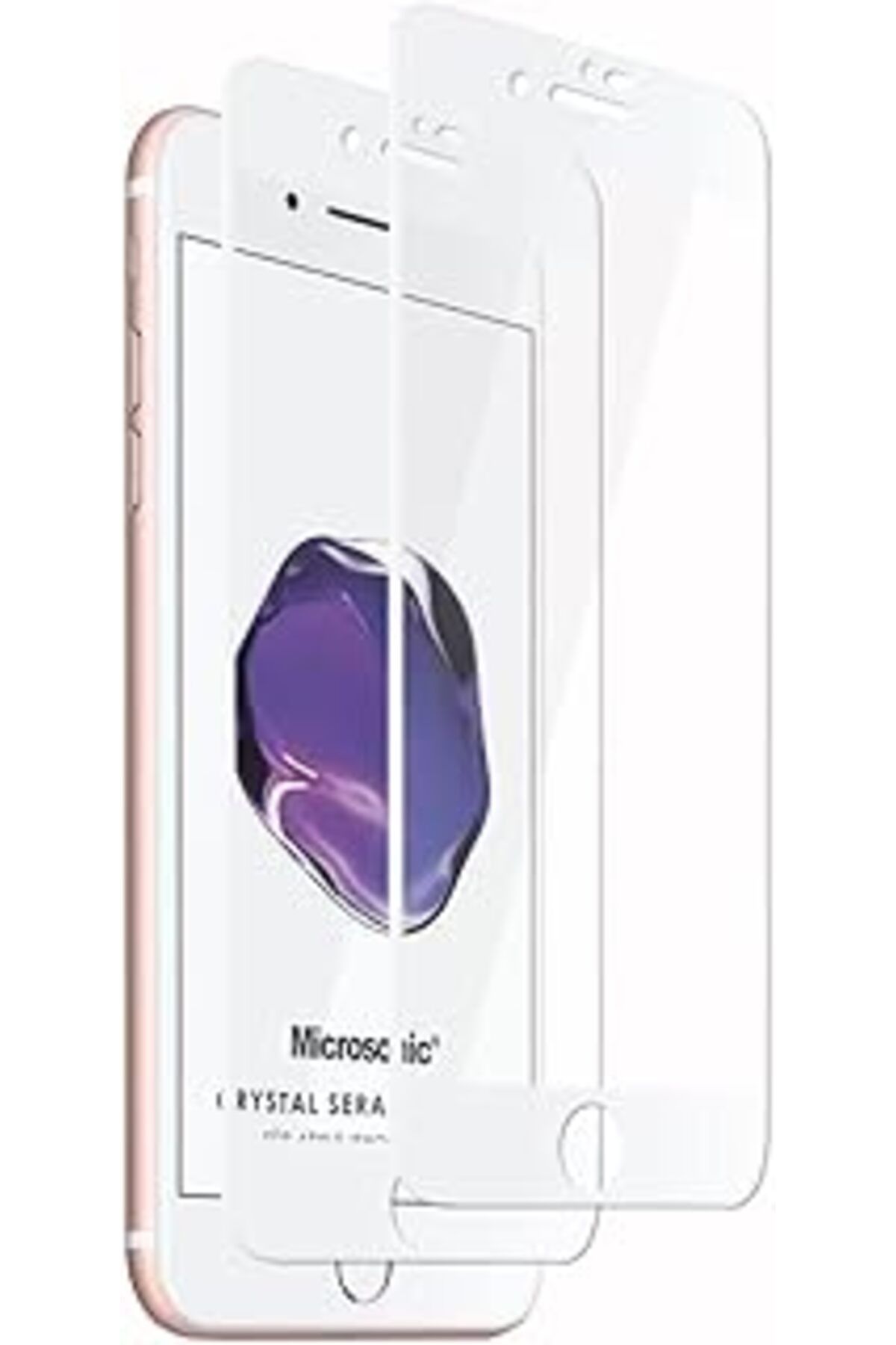 Pazarcan Microsonic Apple Iphone 8 Plus Crystal Seramik Nano Ekran Koruyucu Beyaz (2 Adet)