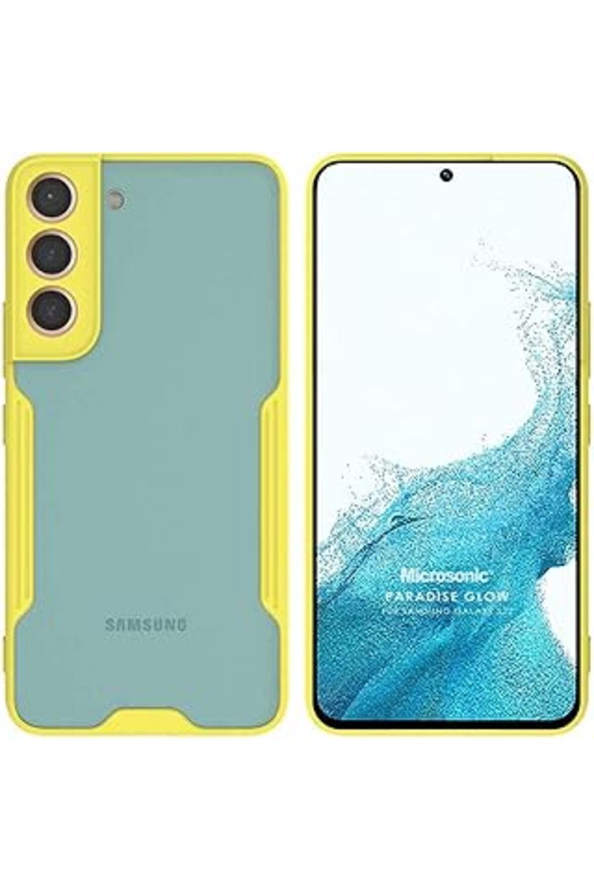 Pazarcan Microsonic Samsung Galaxy S22 Plus Için Kılıf Paradise Glow Sarı [Galaxy S22 Plus Ile Uyumlu Kılıf