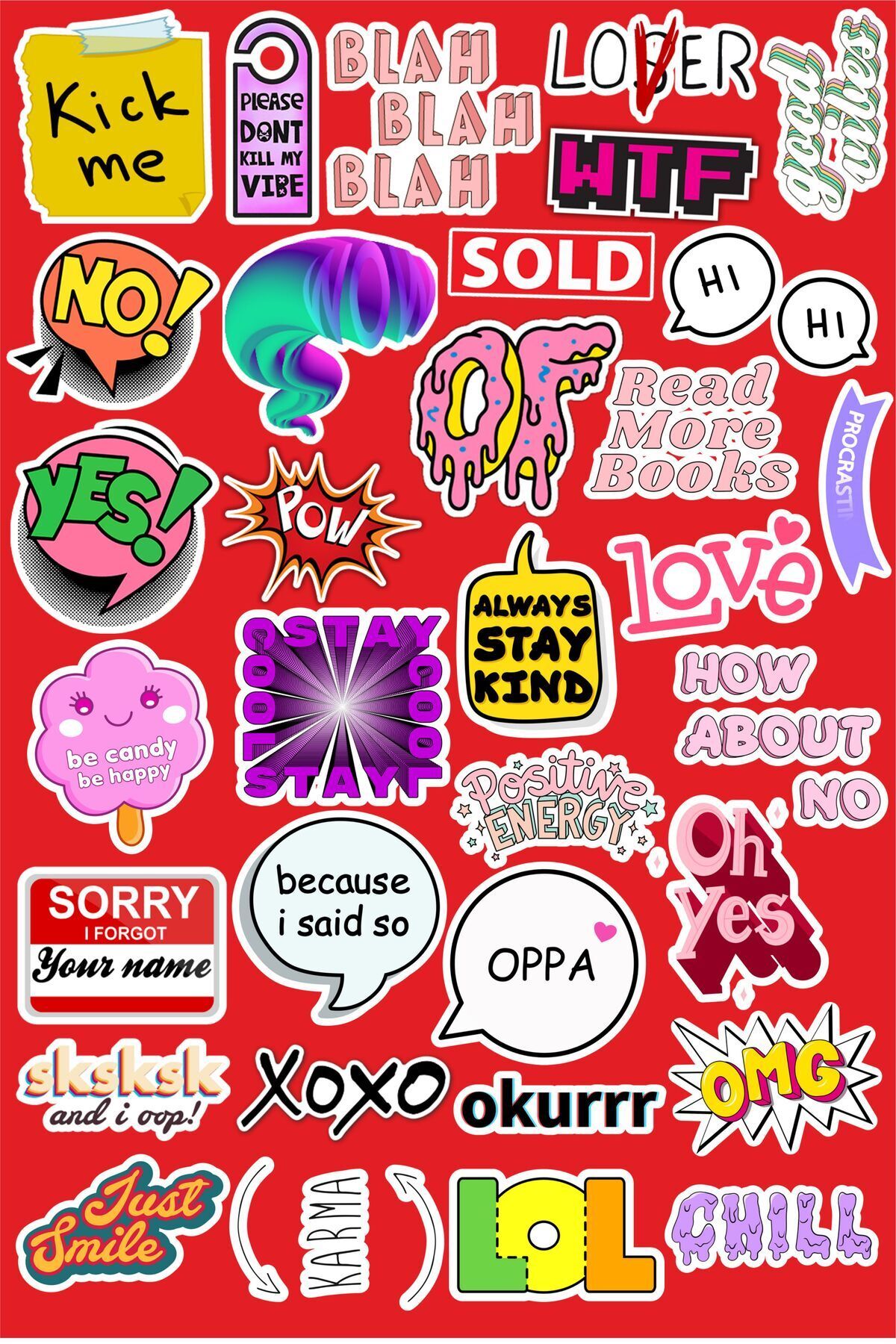 MS Major Selection Funny Eğlenceli İfadeler Seri 3 Sticker Telefon Laptop Notebook Tablet Defter Matara Stiker Etiket
