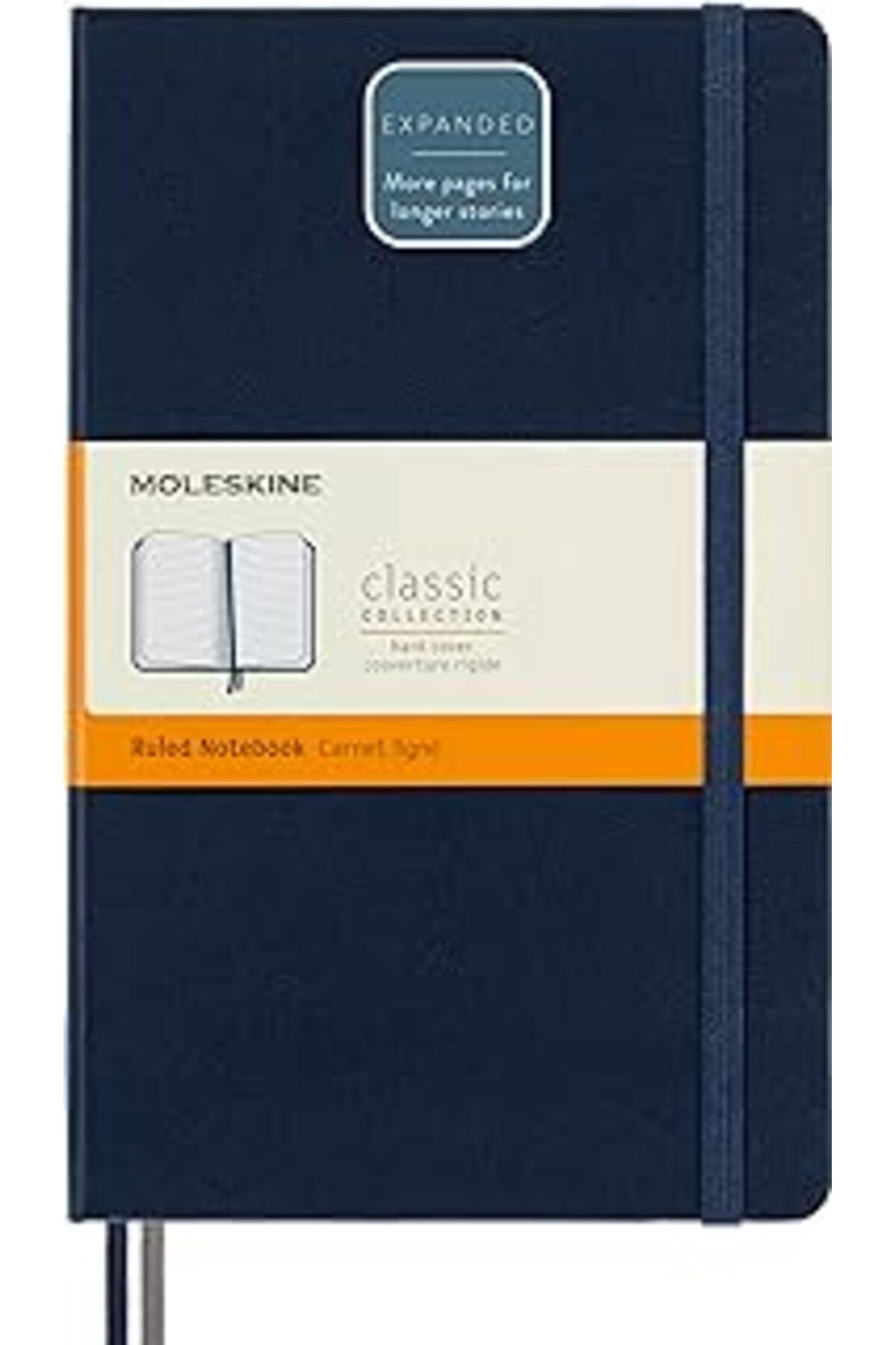 Pazarcan Moleskine Klasik Not Defteri, Çizgili Sayfalar, Sabit Cilt Ve Elastik Kilit, Boyut 13 X 21 Cm, Renk