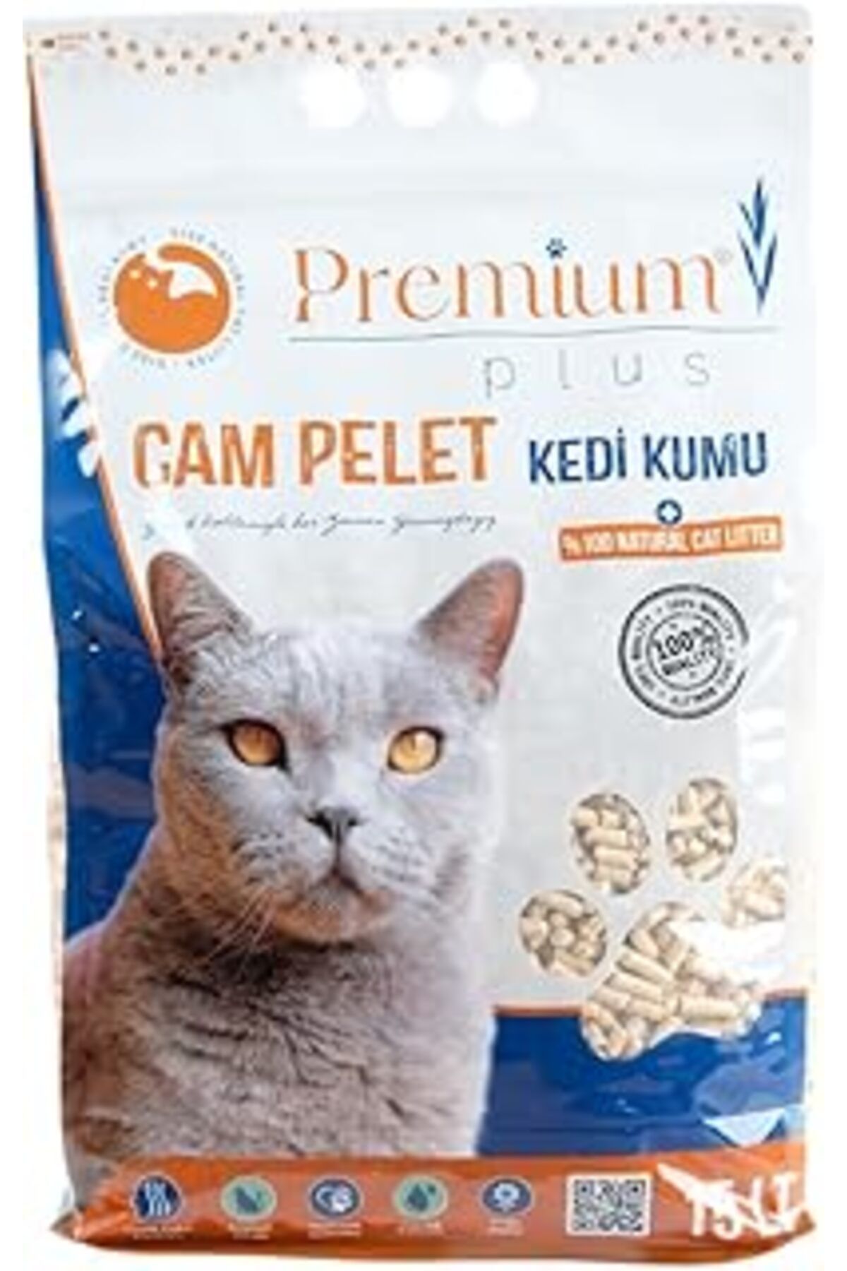 Pazarcan Premium Plus Çam Peleti Kedi Kumu 15 Lt Yavru/Yetişkin Kediler Ve Küçük Hayvanlar Için%100 Organik