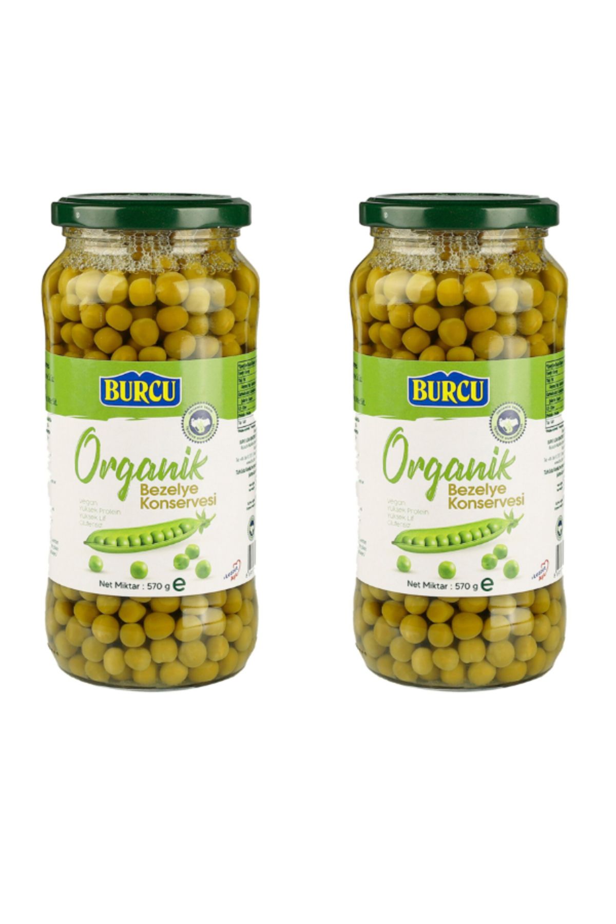 BURCU organik bezelye konservesi 570 gram 2 adet