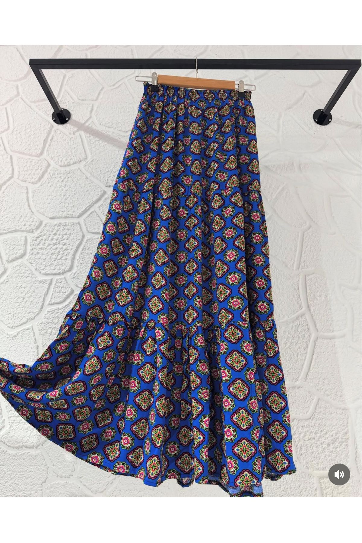 MERVIS BUTIK PAMUKLU KAT KAT MODEL LASTİKLİ VİSKON ETEK
