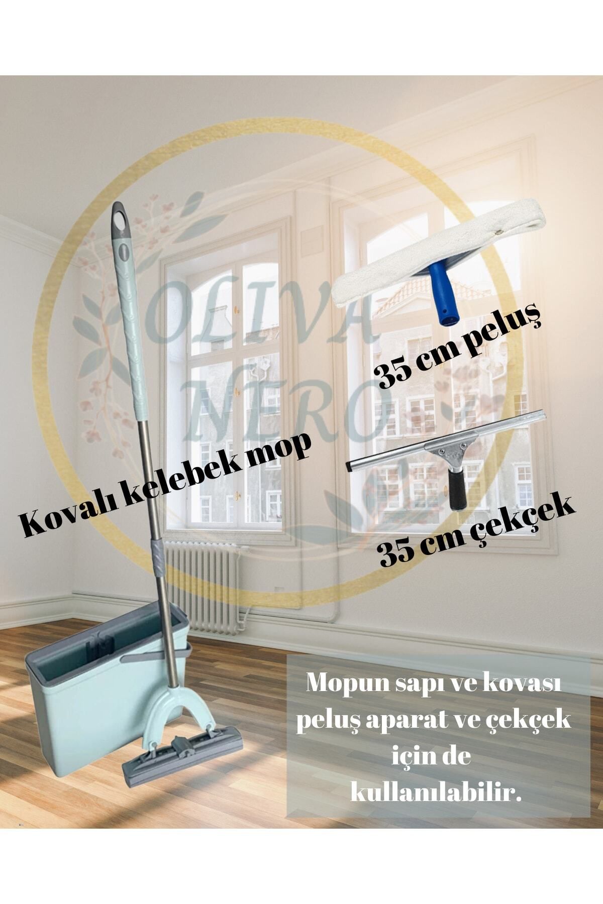 teknotrust Çekçekli 35 cm Peluş ve Kovalı Paspas Seti, Kolay Temizlik ve Parlak Sonuç