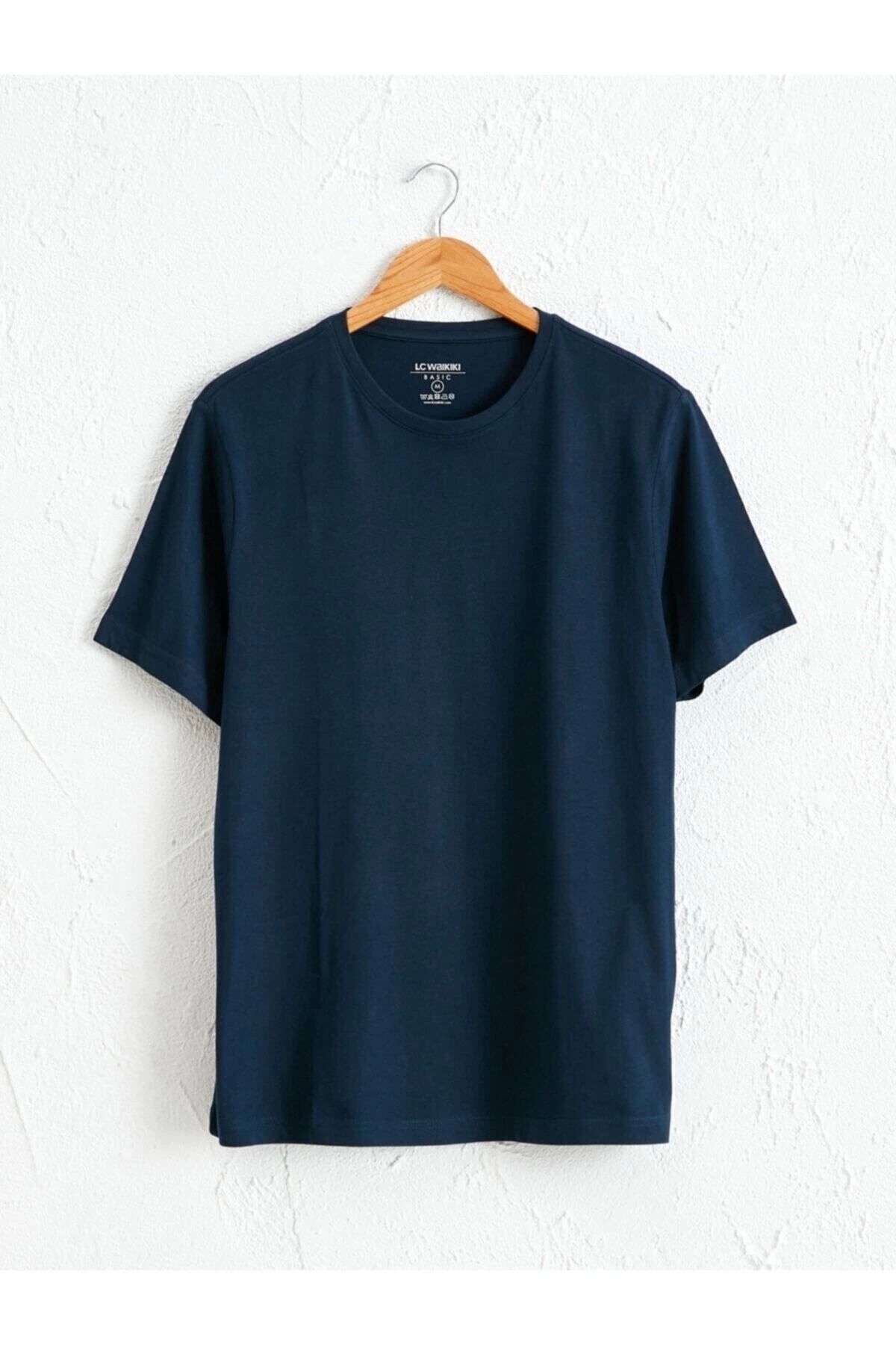 LC Waikiki LCWAIKIKII Your Fashion Style'dan Erkek Lacivert Tişört Bisiklet Yaka Basic Kısa Kollu Pamuklu Basic