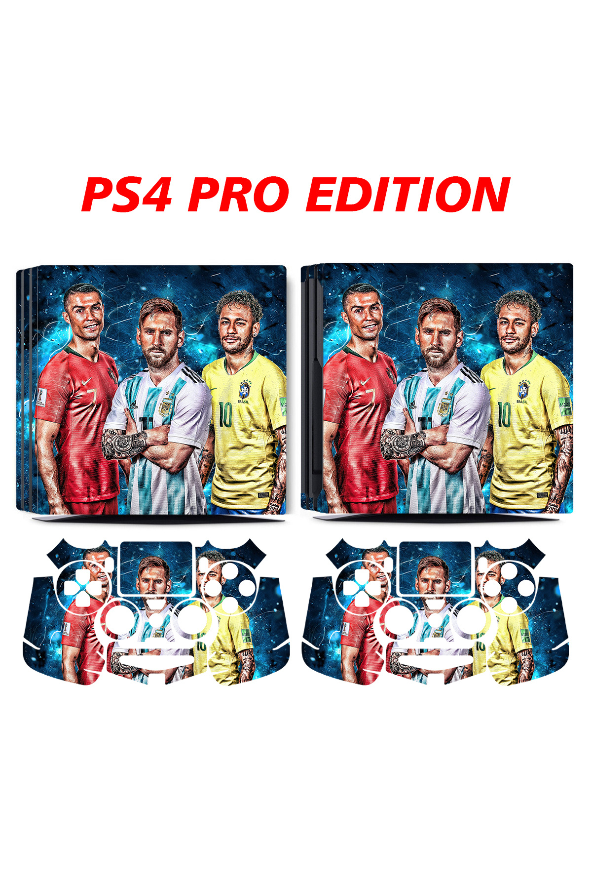 KT Decor Ronaldo Messi Neymar Playstation 4 Full Sticker Kaplama Seti